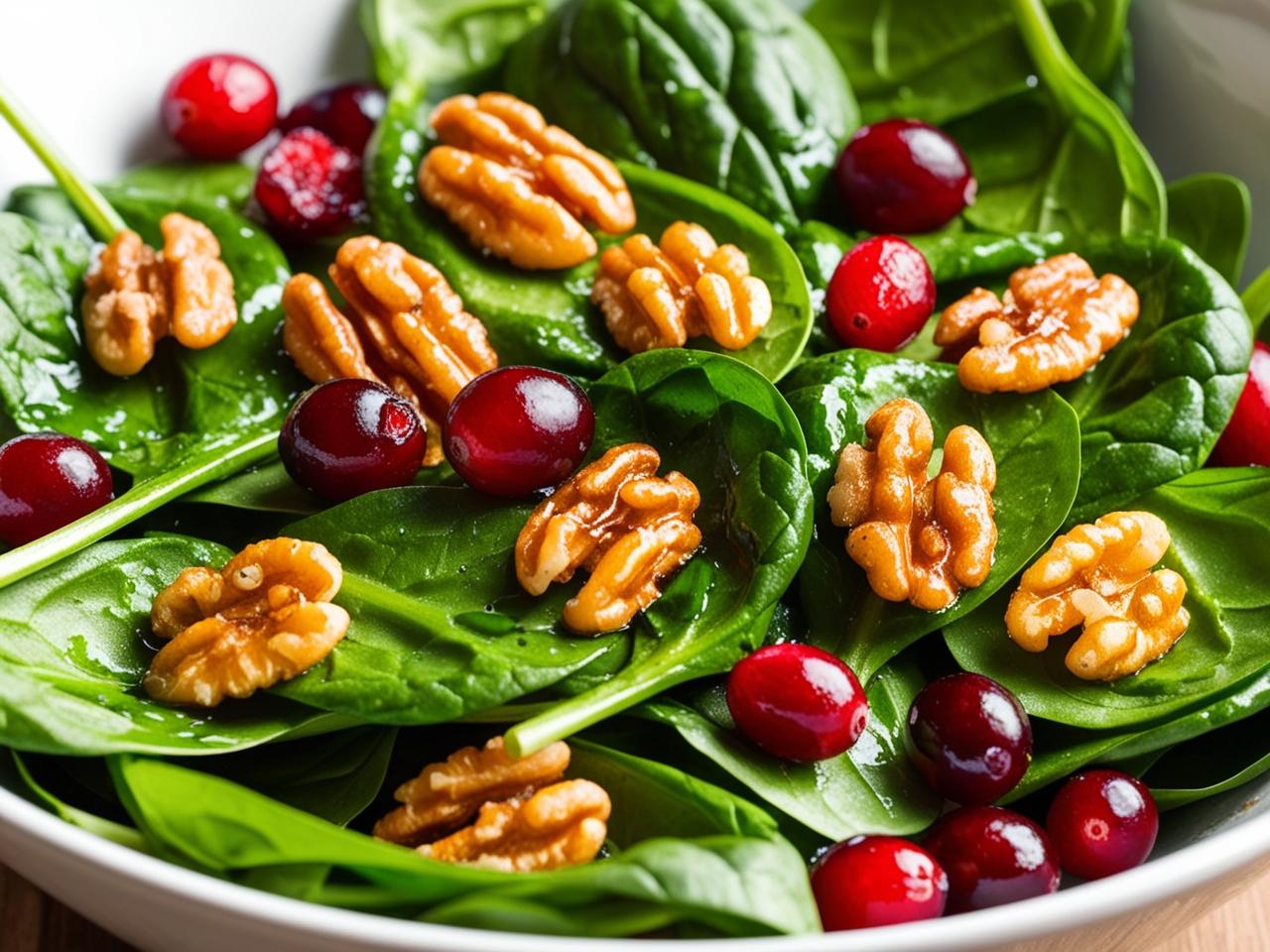 Spinach Salad with Candied Walnuts & Cranberries: A Sweet and Savory Delight - Anna and Sarah