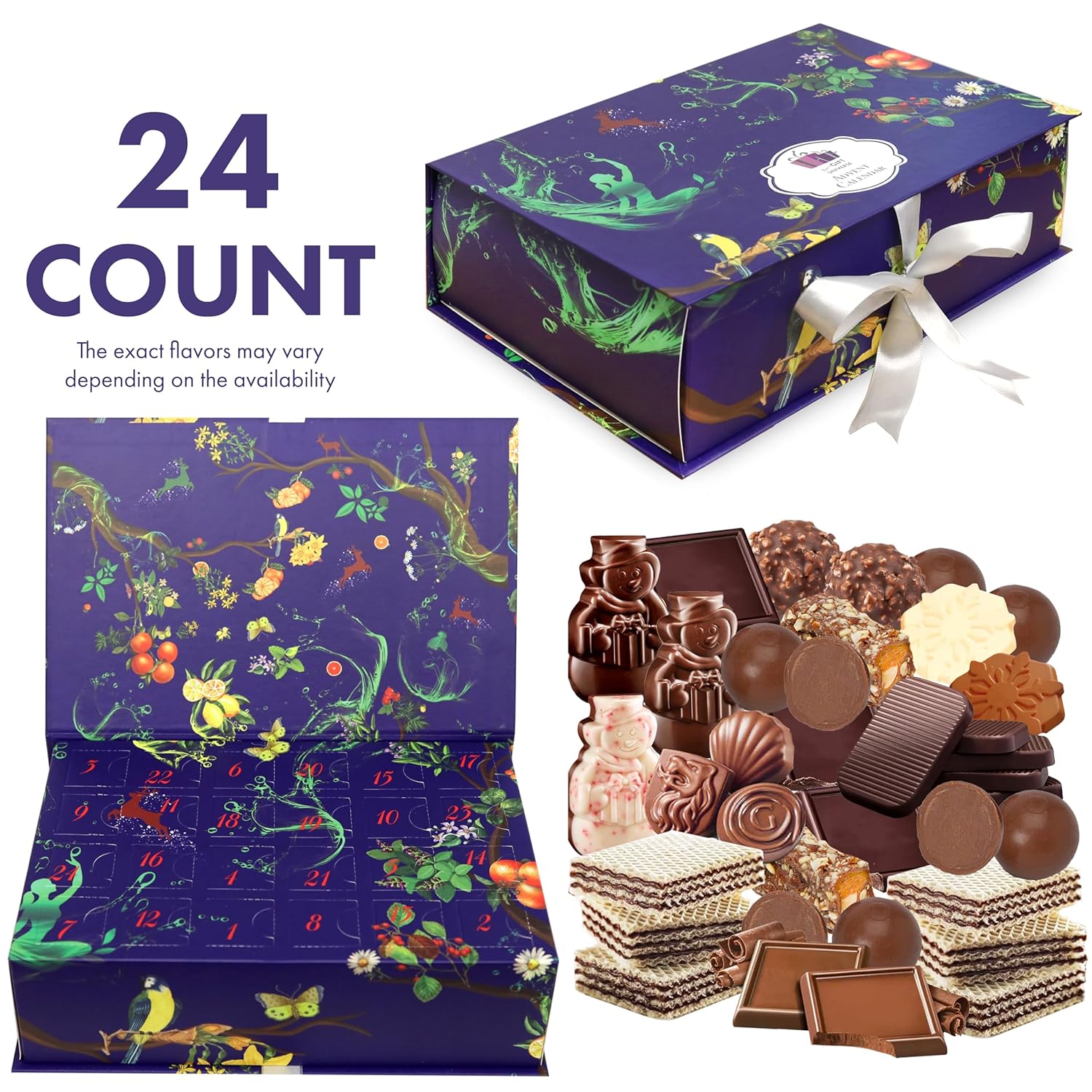 Assorted Hot Cocoa Advent Calendar Premium Box (12 Days Christmas Countdown)