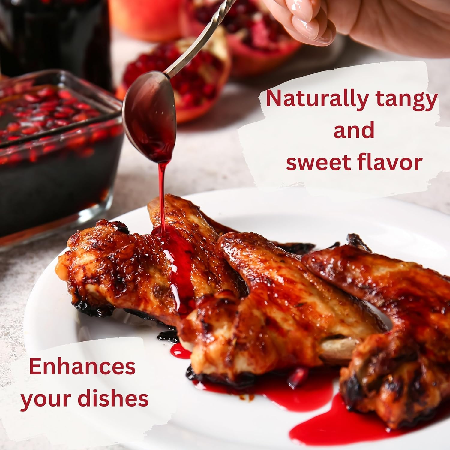 100% Organic Pomegranate Molasses - 12.35 Oz Glass Bottle, No Sugar Added, Vegan, NON GMO, Gluten Free and Kosher