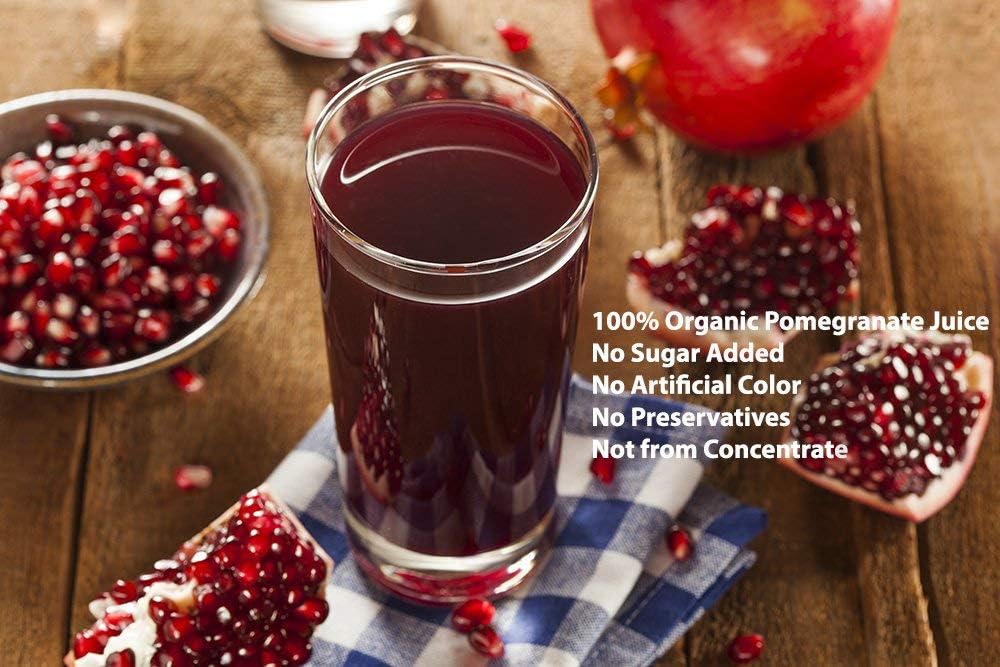 100% Organic Pomegranate Juice - 33.8 Oz Glass Bottle (8 Pack)