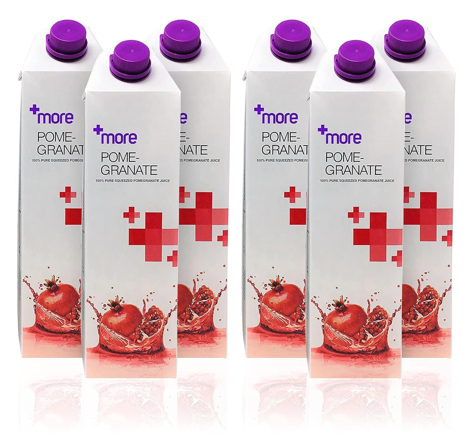 100% Pure Natural Pomegranate Juice (33.8 Oz Carton Box, 6 Pack) - No Sugar, No Artificial Ingredients