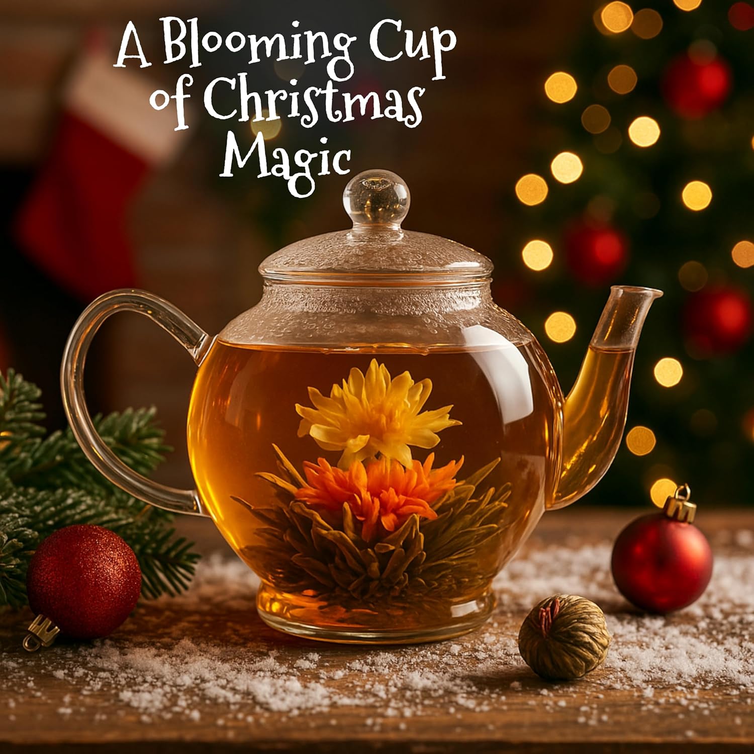 Tea Advent Calendar – 24 Unique Green Teas, Blooming Teas & Edible Flower Infusions Gift Set