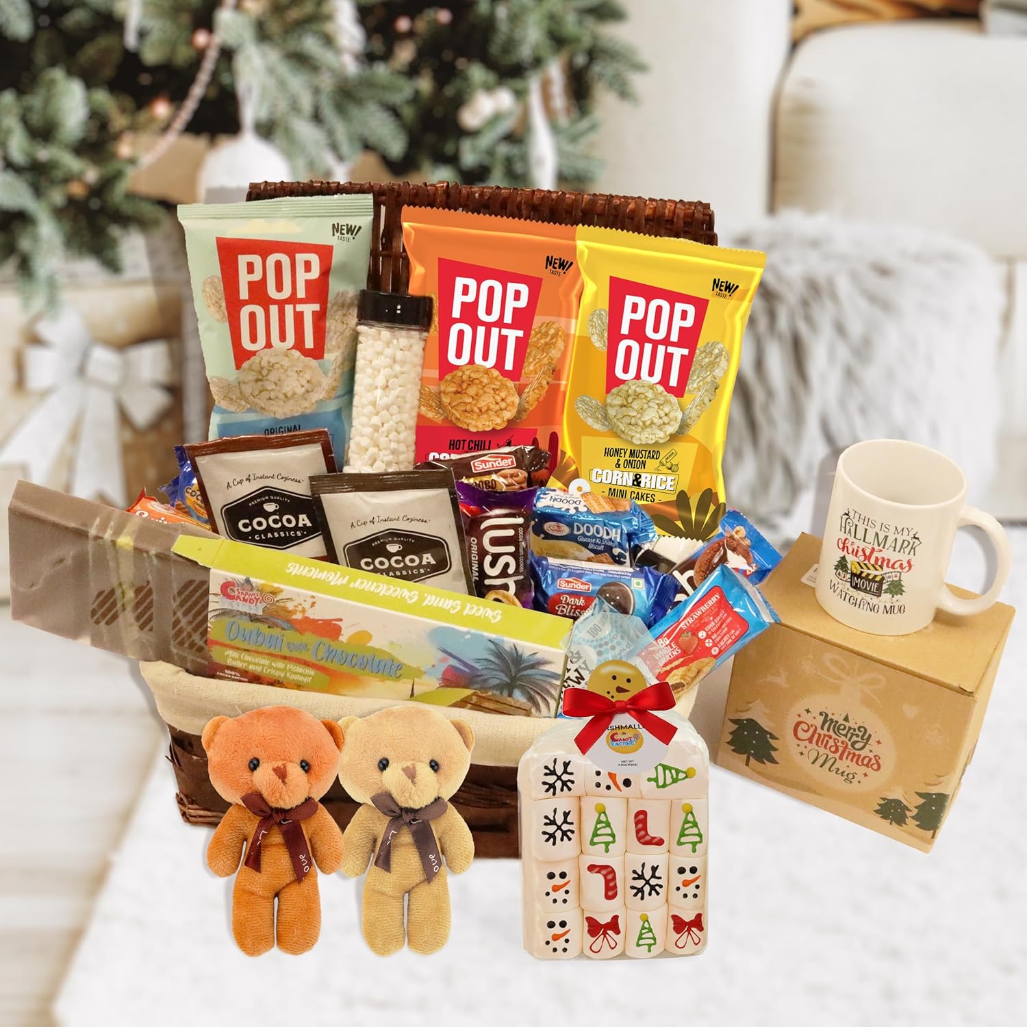 Christmas Gift Set Basket 50 Count - Perfect Holiday Treats and Favors