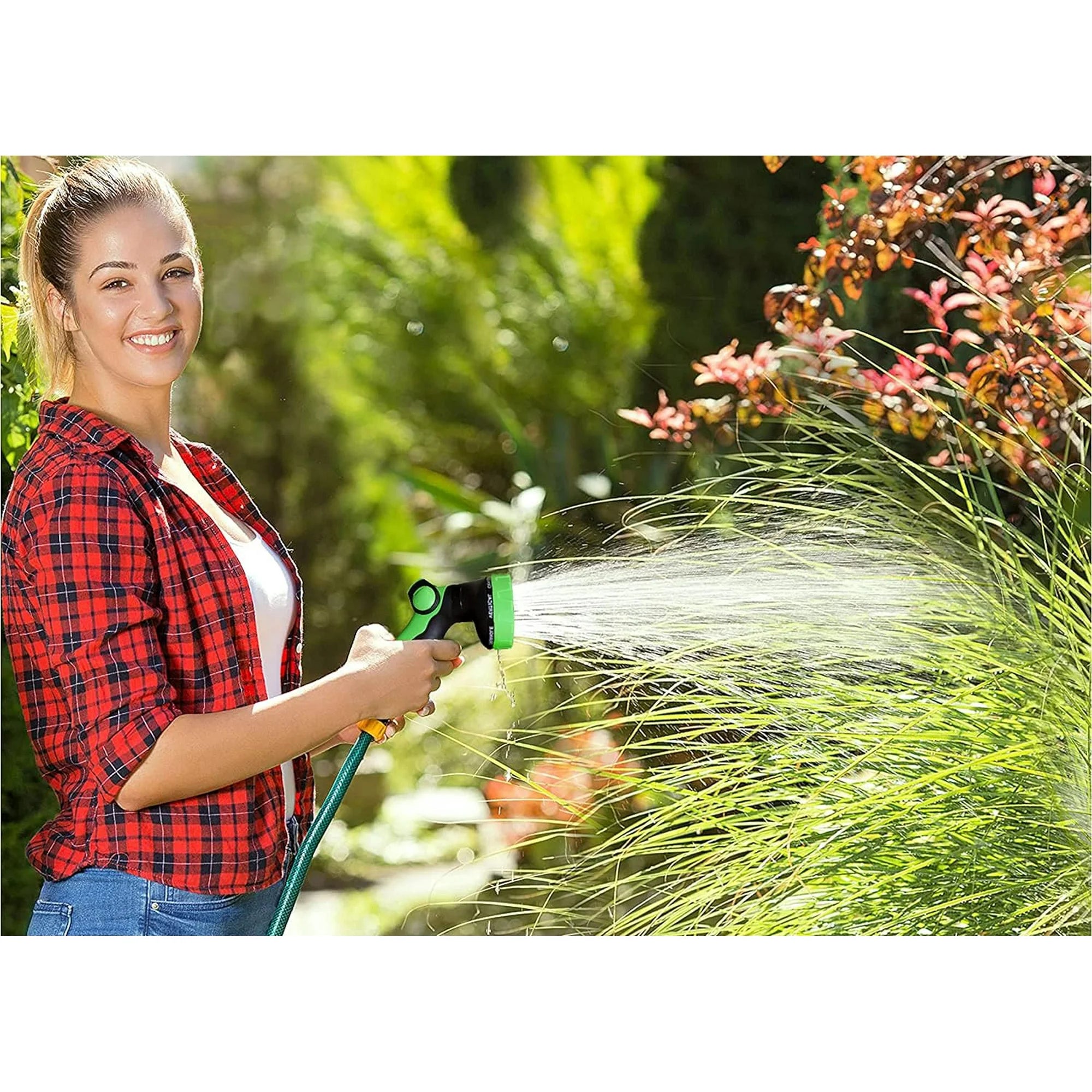 Expandable Garden Hose with 8-Pattern Spray Nozzle – Durable, Flexible, Multipurpose, Black