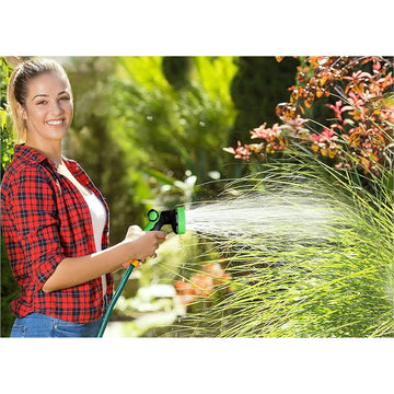 Expandable Garden Hose with 8-Pattern Spray Nozzle – Durable, Flexible, Multipurpose, Black - 0