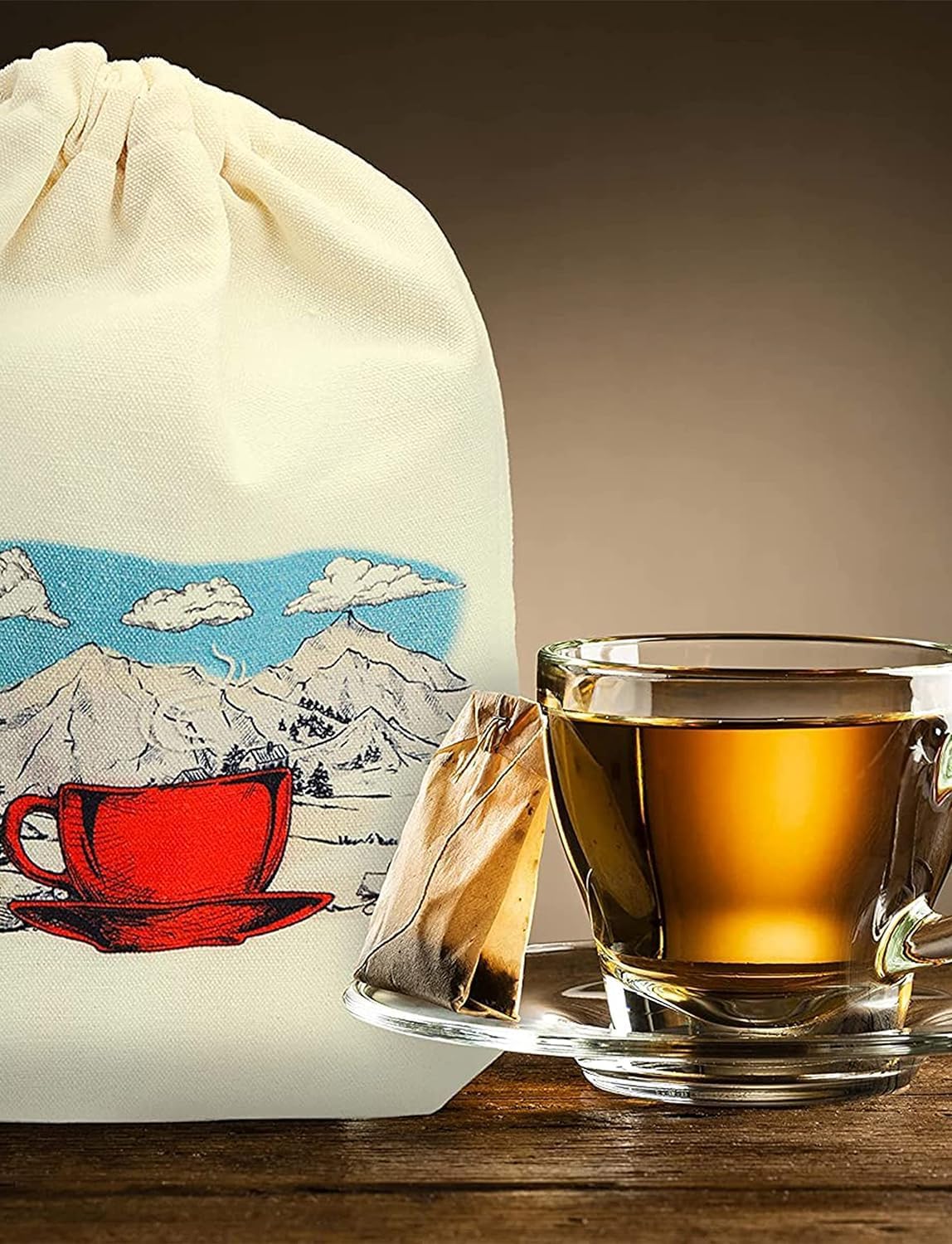 Tea Sampler Variety Pack – 40 Count Assorted Tea Bags in Handmade Cotton Pouch