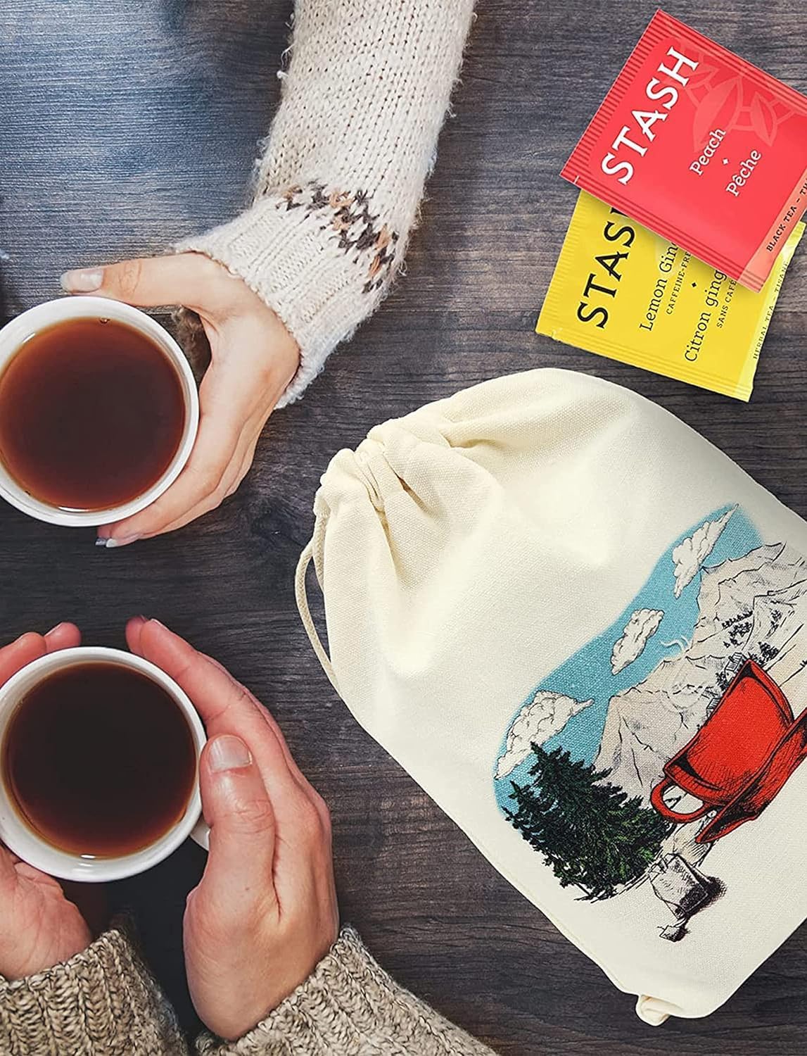 Tea Sampler Variety Pack – 40 Count Assorted Tea Bags in Handmade Cotton Pouch