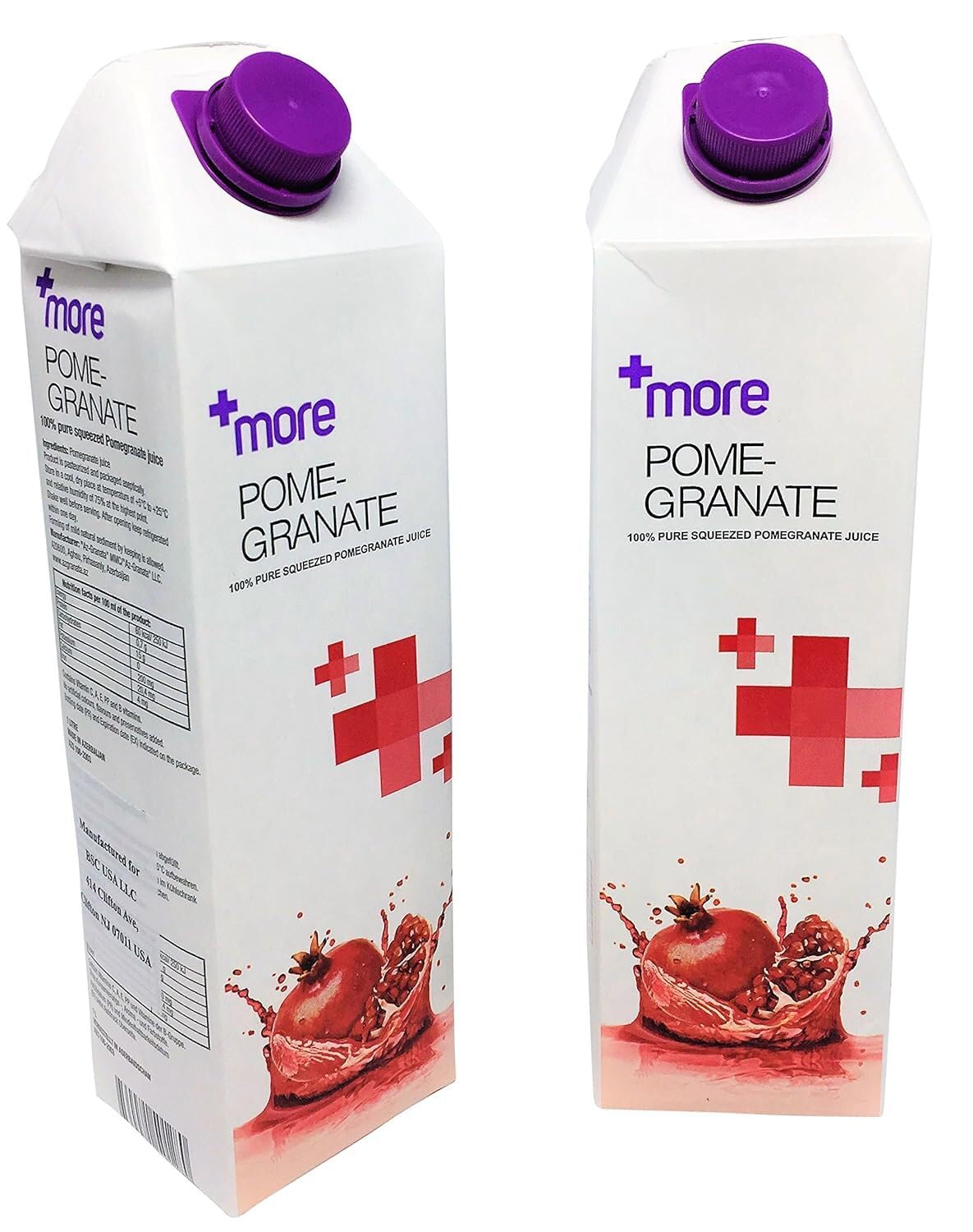 100% Pure Natural Pomegranate Juice (33.8 Oz Carton Box, 6 Pack) - No Sugar, No Artificial Ingredients
