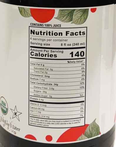 Organic Tart Cherry Juice (33.8 oz, 6 Pack) – USDA Certified & Pure Juice