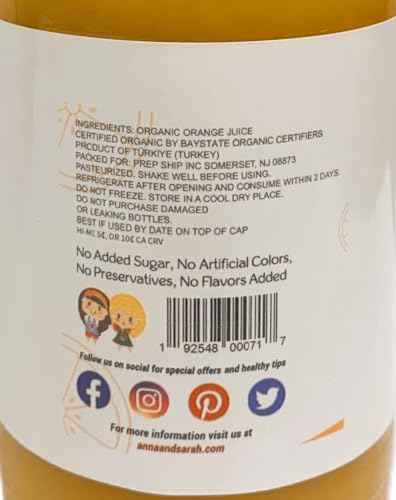 Organic Orange Juice (33.8 oz, 4 Pack) – USDA Certified & Pure