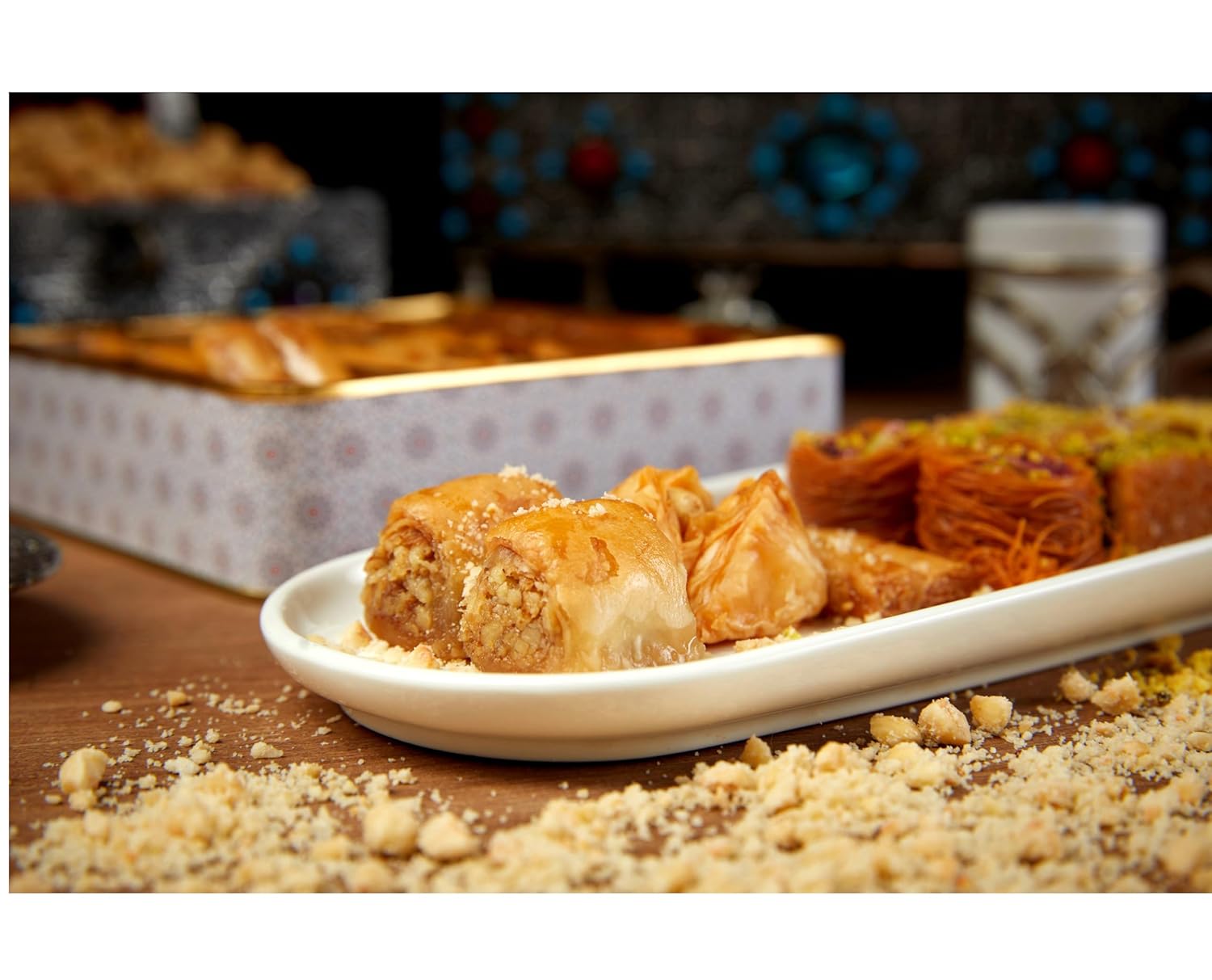 Sarah's Candy Factory 1.1 Lb Assorted Premium Baklava Pastry Gift Box Halal Snacks