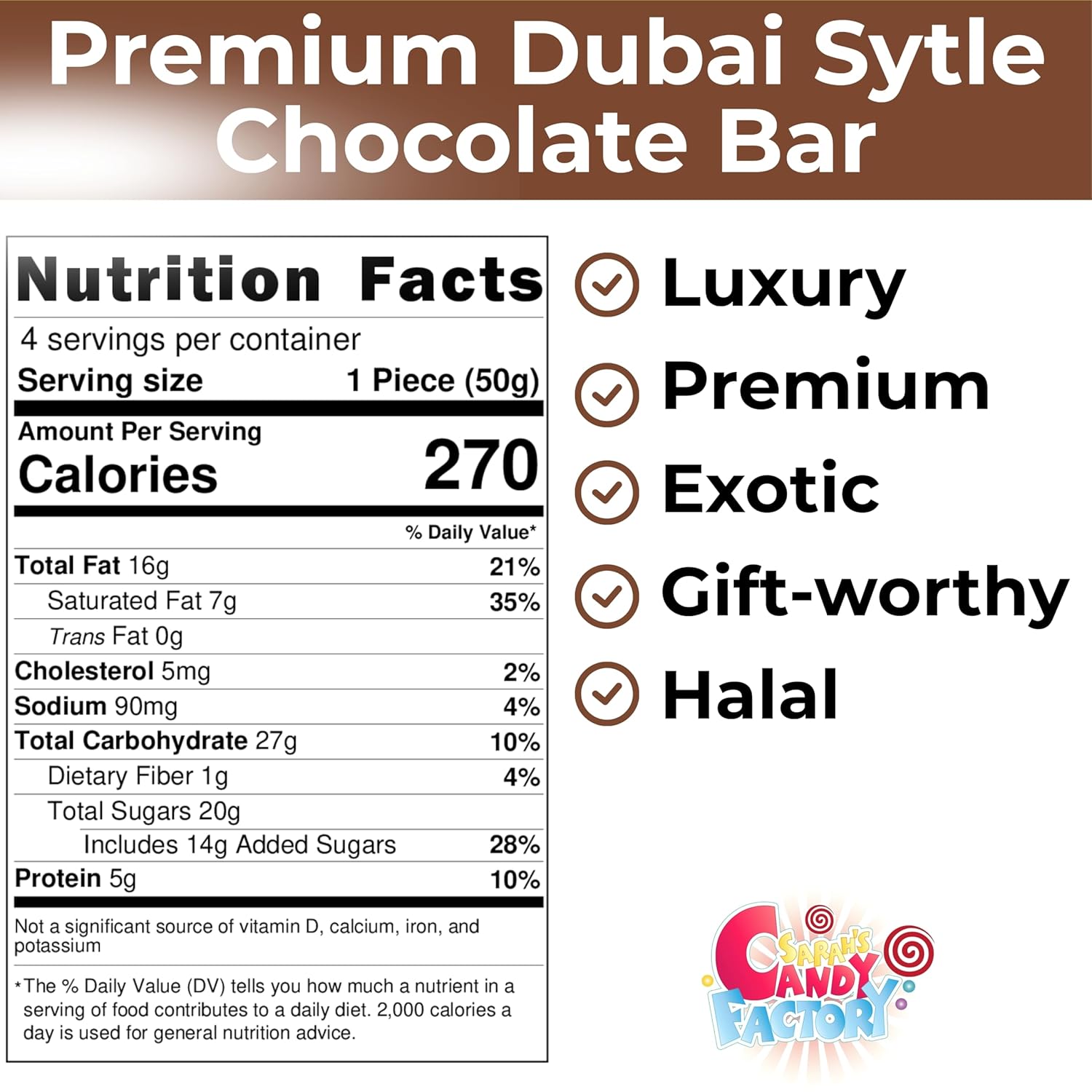 Luxury Dubai-Style Chocolate Bar 200g - Rich Gourmet Milk Chocolate with Pistachio Butter Cream & Knafeh Crunch