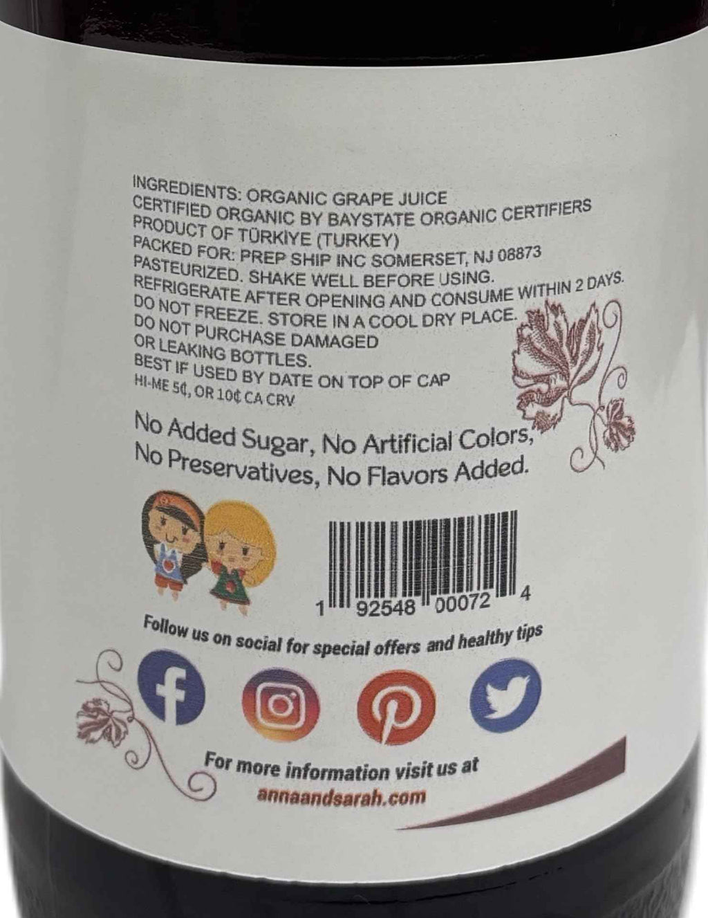 Organic Grape Juice (33.8 oz, 6 Pack) – USDA Certified & Pure