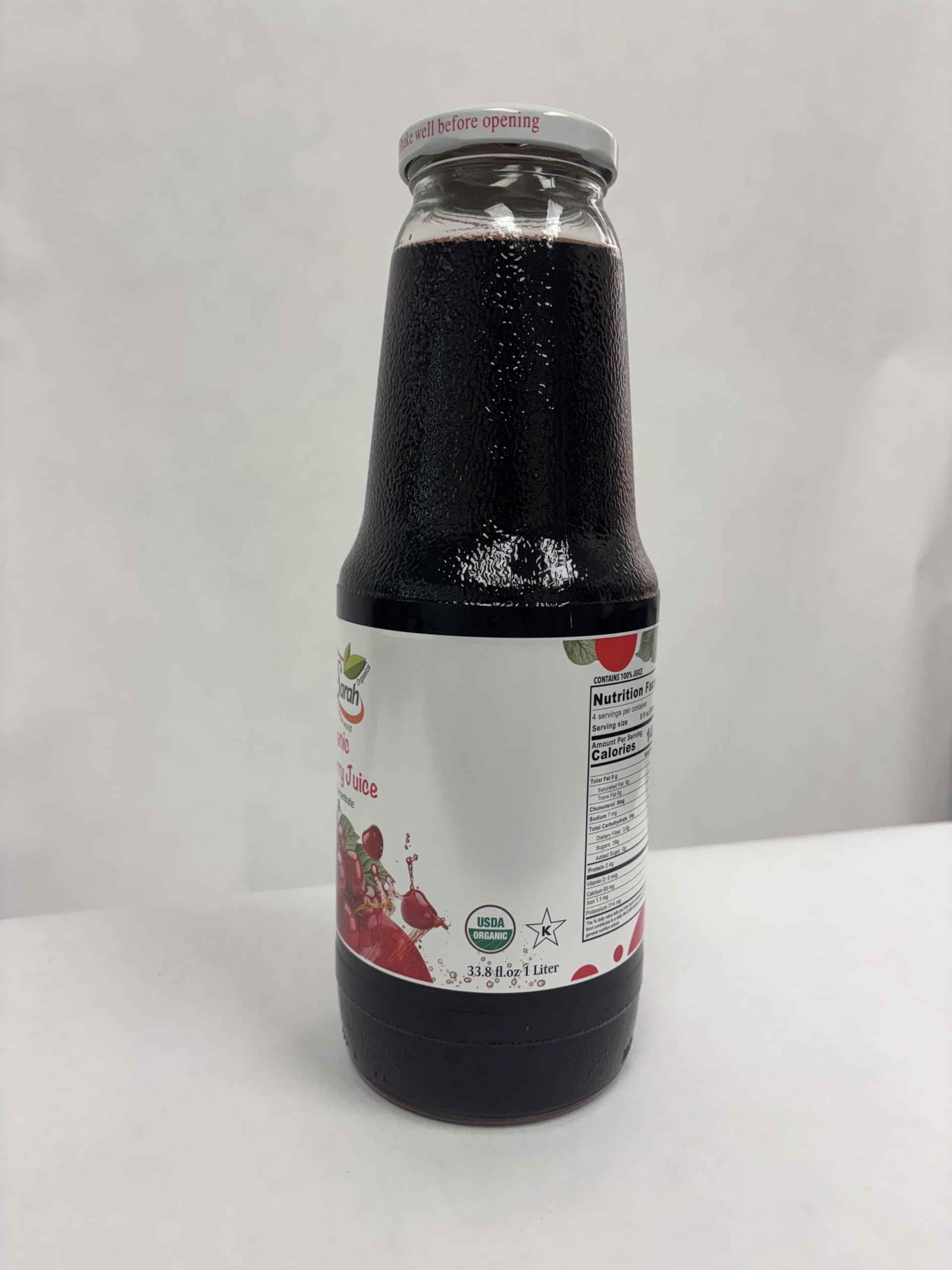 Organic Tart Cherry Juice (33.8 oz, 4 Pack) – USDA Certified & Pure Juice