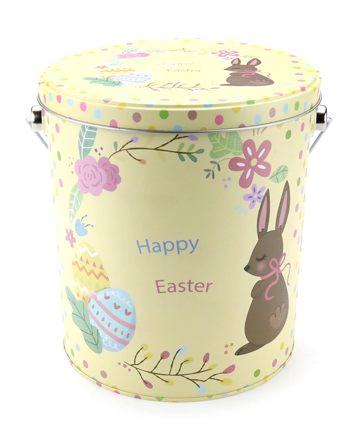 Easter Basket Tin (44 Count) Filled with Candy - Perfect Gift Package for Family and Friends