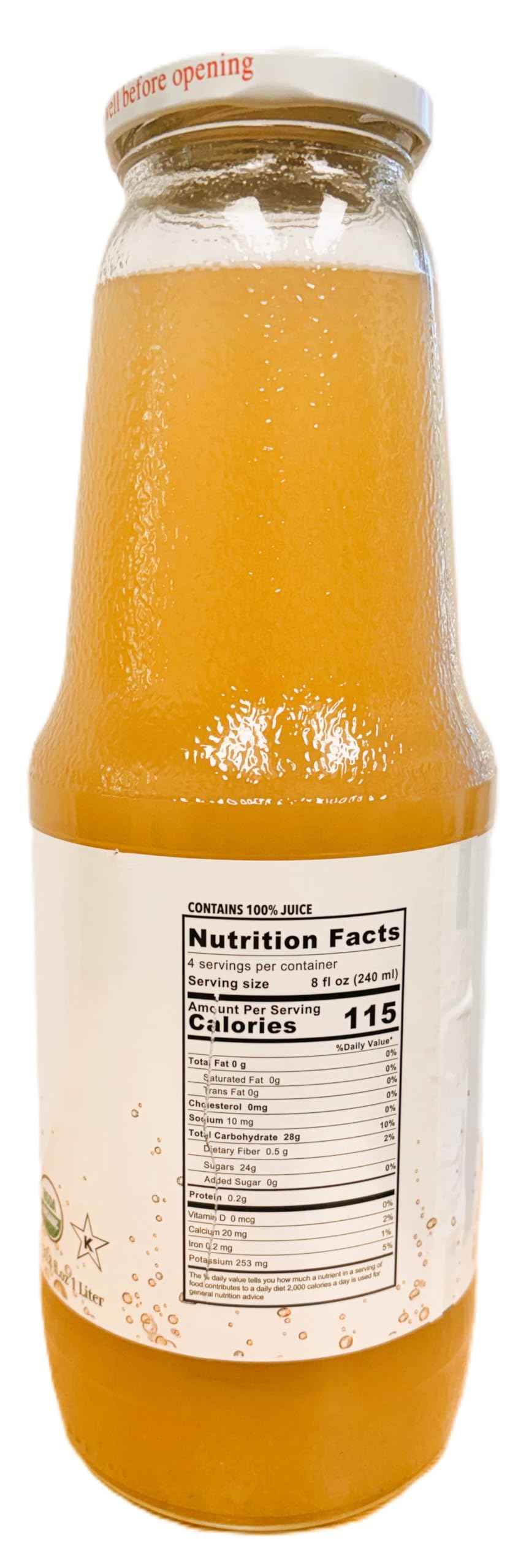 Organic Apple Juice (33.8 oz, 6 Pack) – USDA Certified & No Sugar