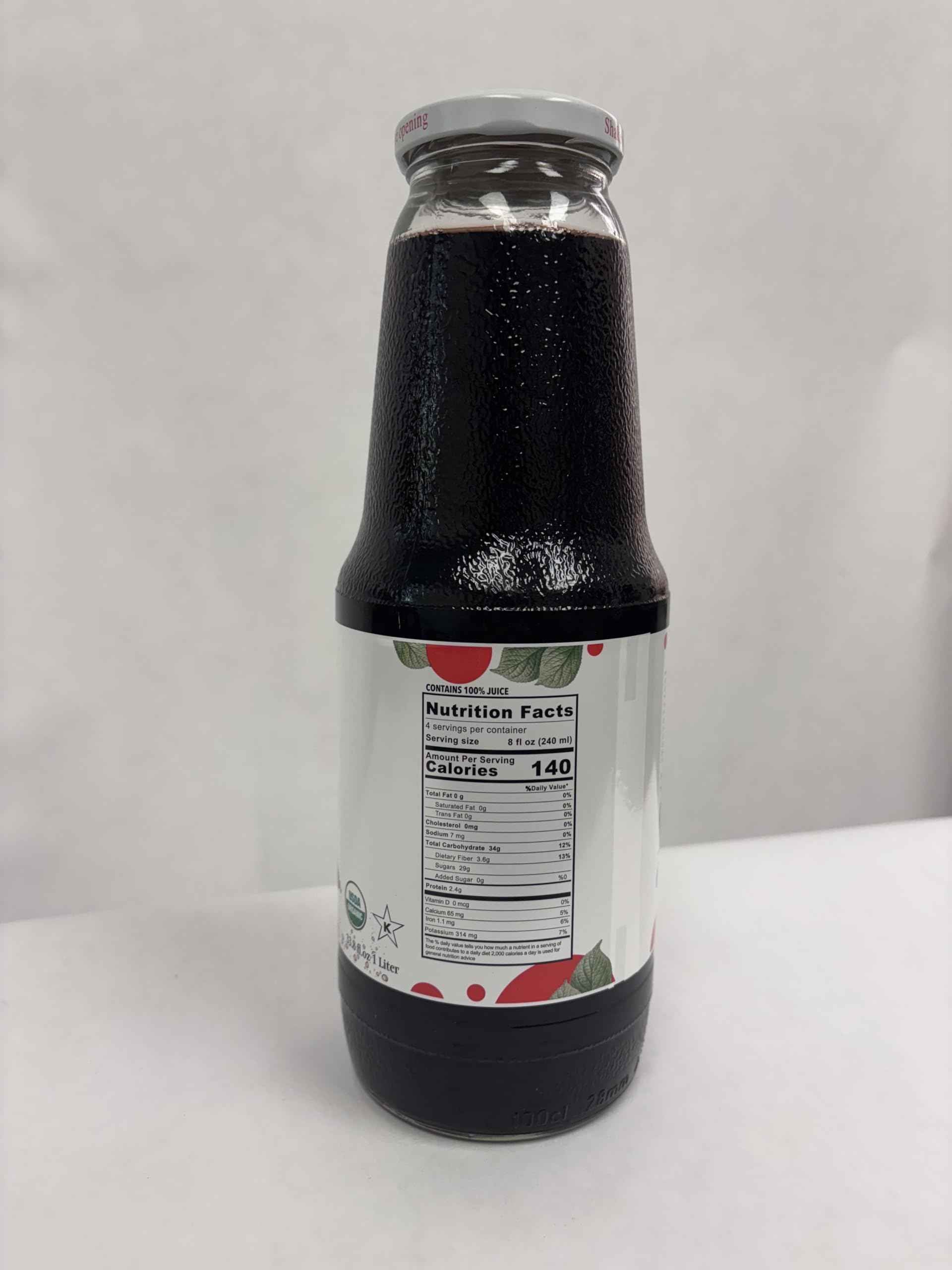 Organic Tart Cherry Juice (33.8 oz, 4 Pack) – USDA Certified & Pure Juice