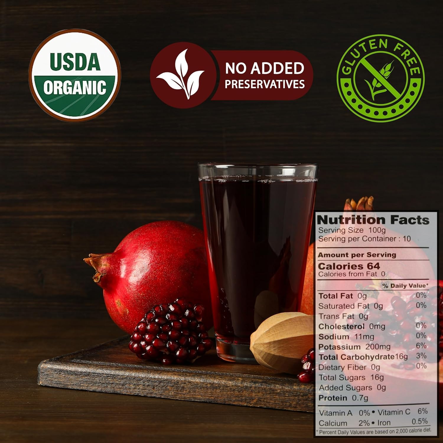 Pomegranaze Organic Pomegranate Juice 6.7 fl oz Glass Bottle 24 Pack - 100% Pure Juice, No Sugar Added, No Artificial Colors or Preservatives, Gluten Free, Kosher, Convenient Single Serve Bottles