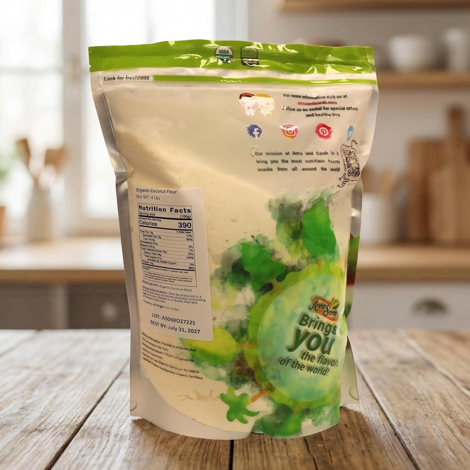 Anna and Sarah Organic Coconut Flour 4 Lbs - Bulk Packs