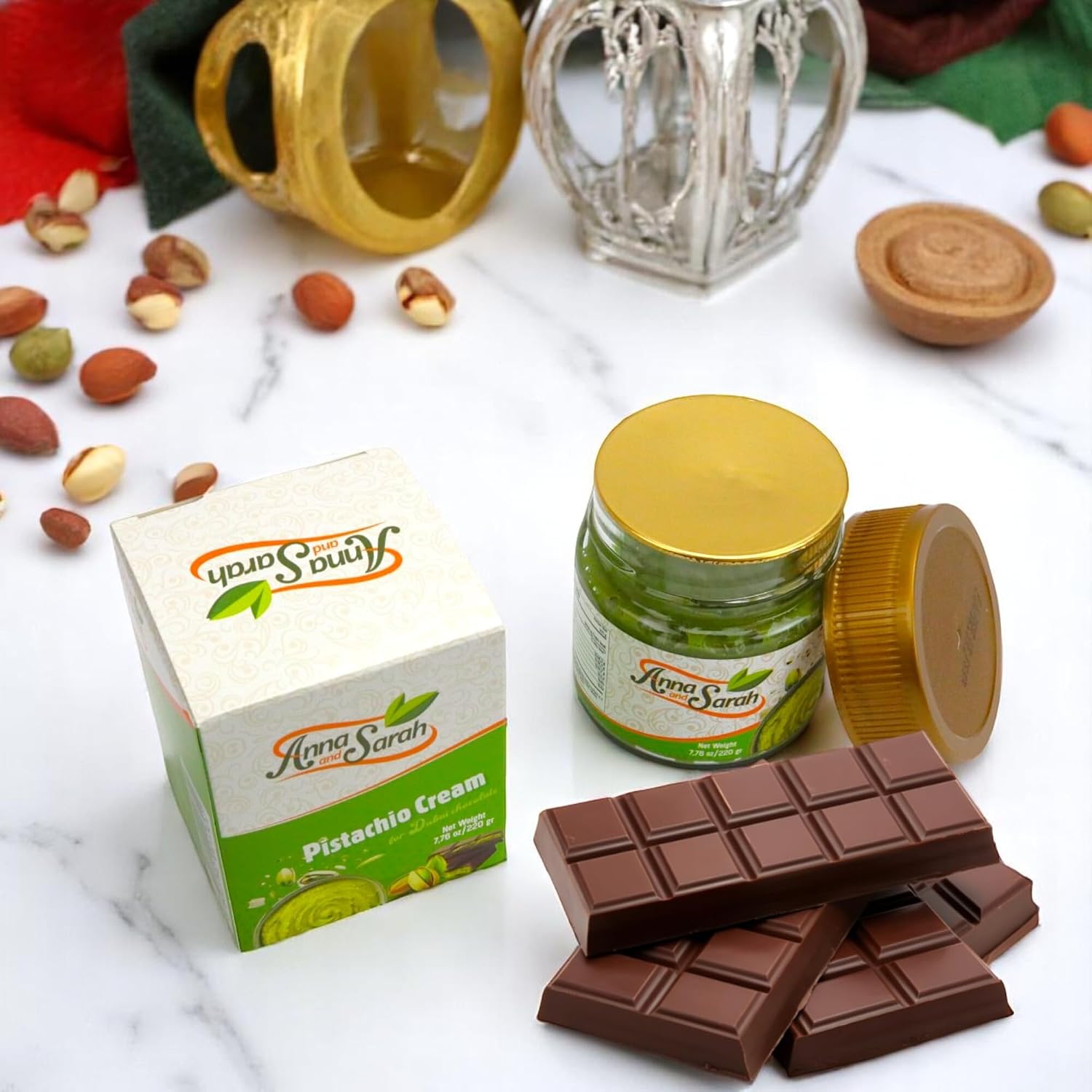 Anna and Sarah Pistachio Cream with Kataifi - 7.75 oz Glass Jar