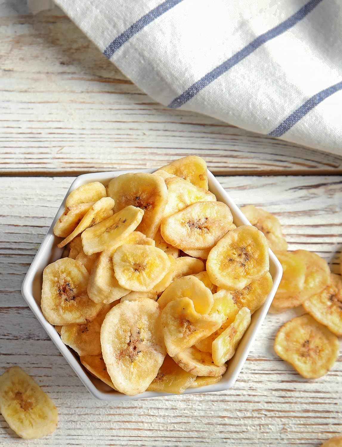 Organic Banana Chips, 3 Lbs Sweetened, Unsulfured, Non-GMO, Kosher, Vegan, Bulk in Resealable bag 48 Oz
