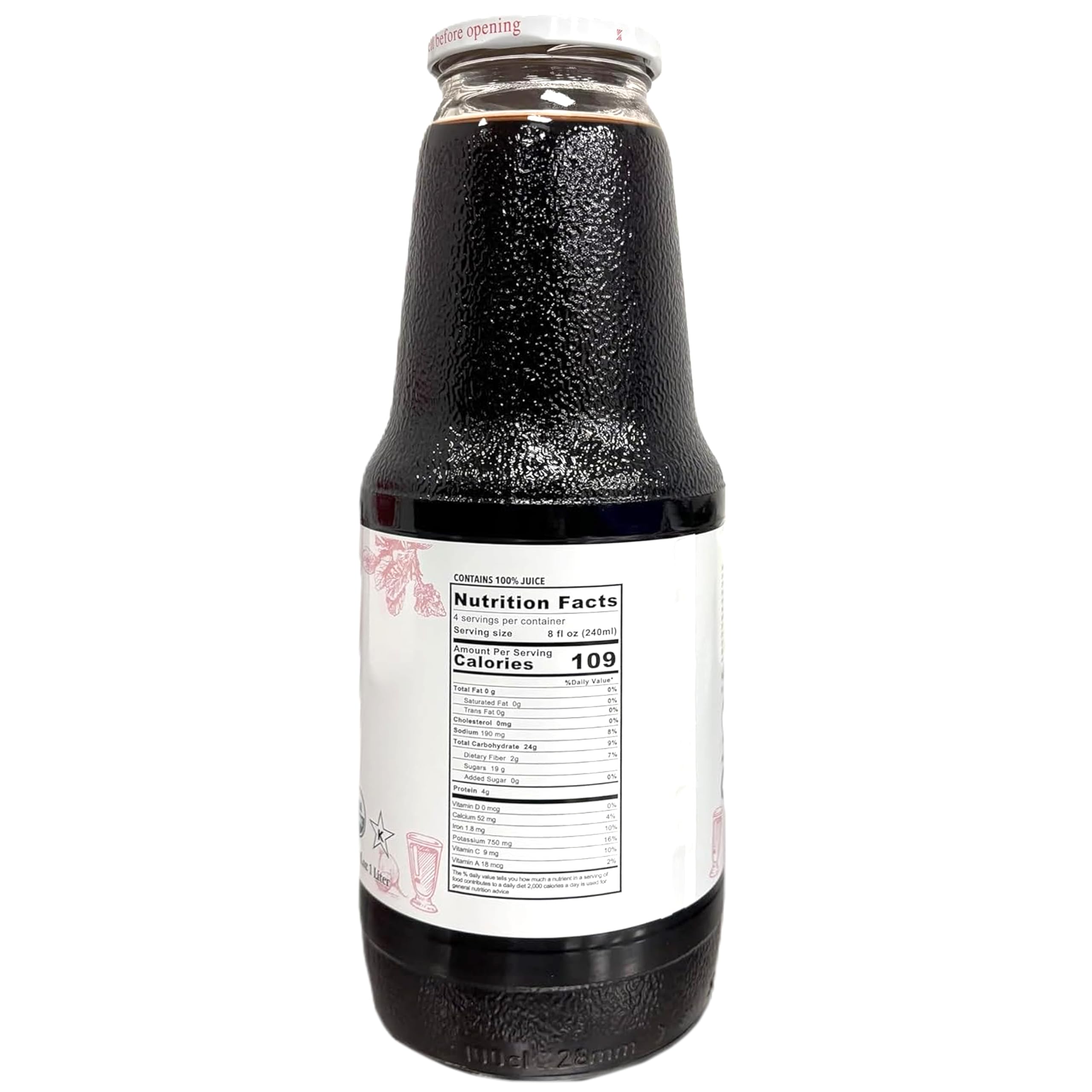 Organic Red Beet Juice 33.8 oz (2 Pack) - USDA Certified