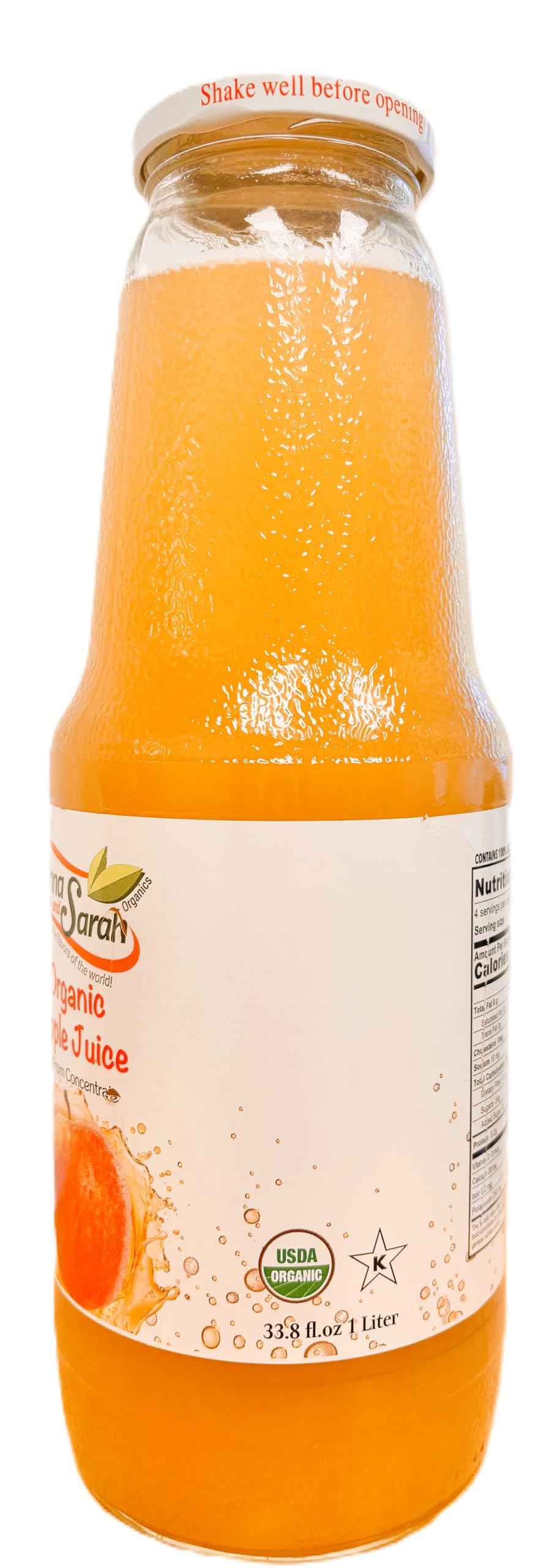 Organic Apple Juice (33.8 oz, 6 Pack) – USDA Certified & No Sugar