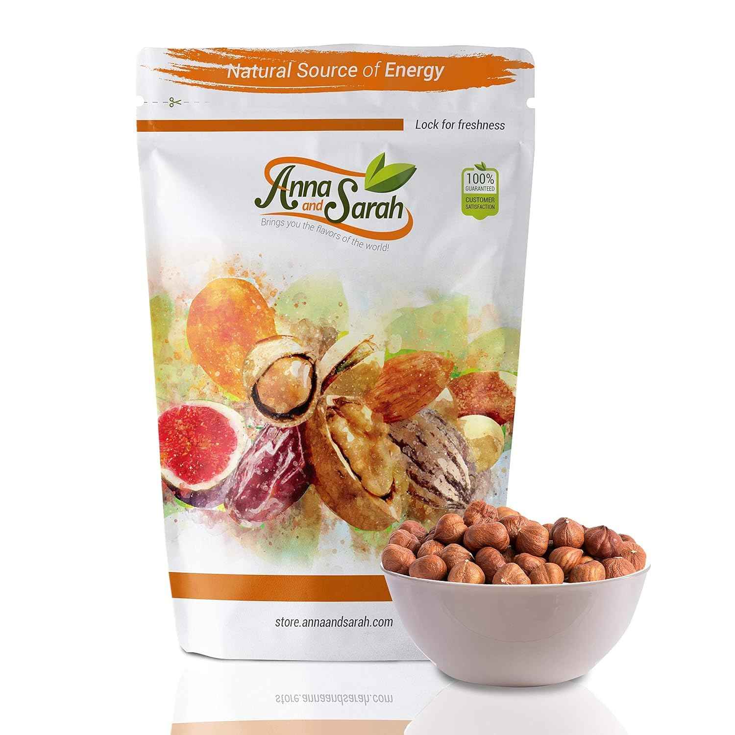 Anna and Sarah Dry Roasted Lightly Salted Oregon Extra Large Hazelnuts Kosher and Gluten Free in Resealable Bag 1 Lb