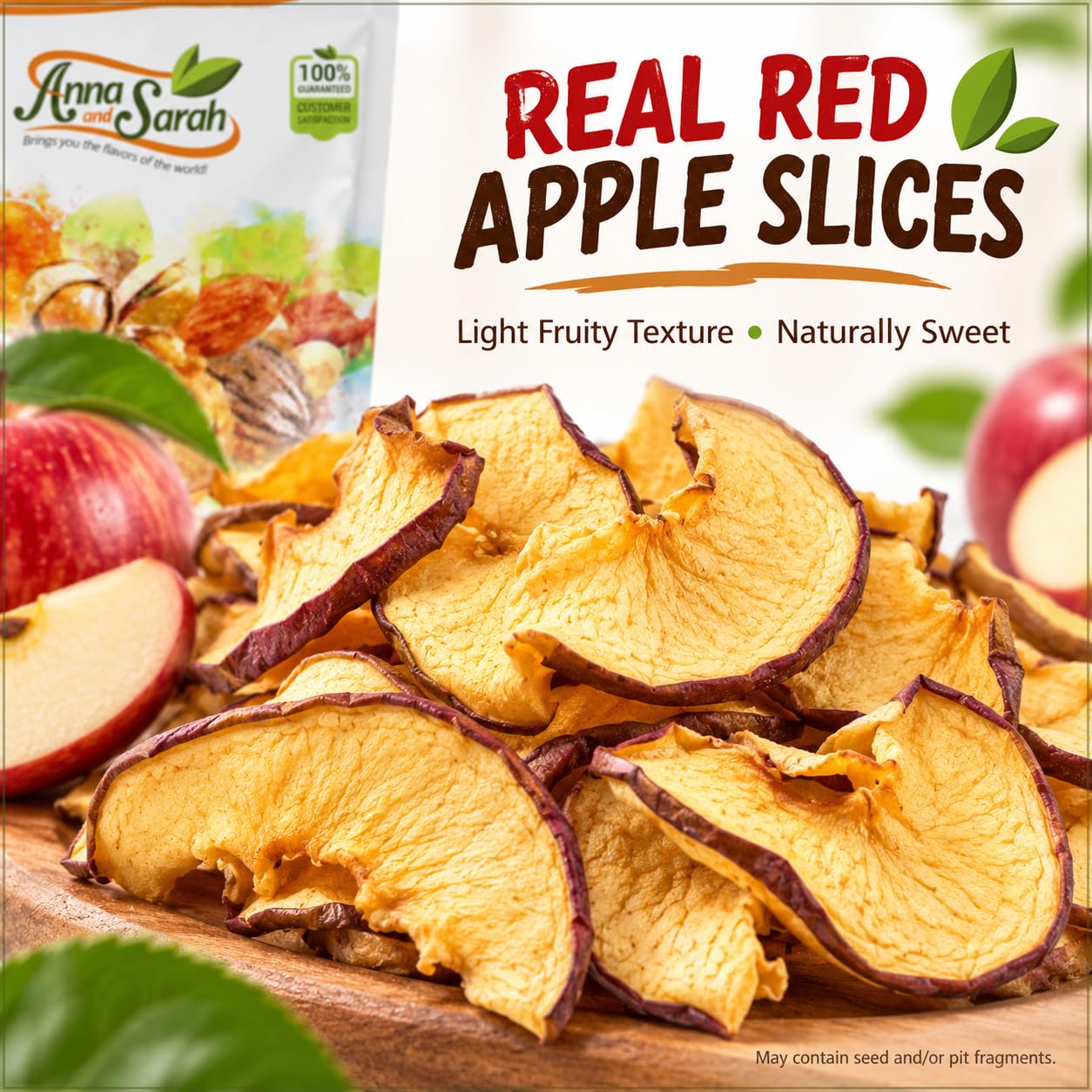 Anna and Sarah Air Dried Red Apple Slices - No Sugar Added