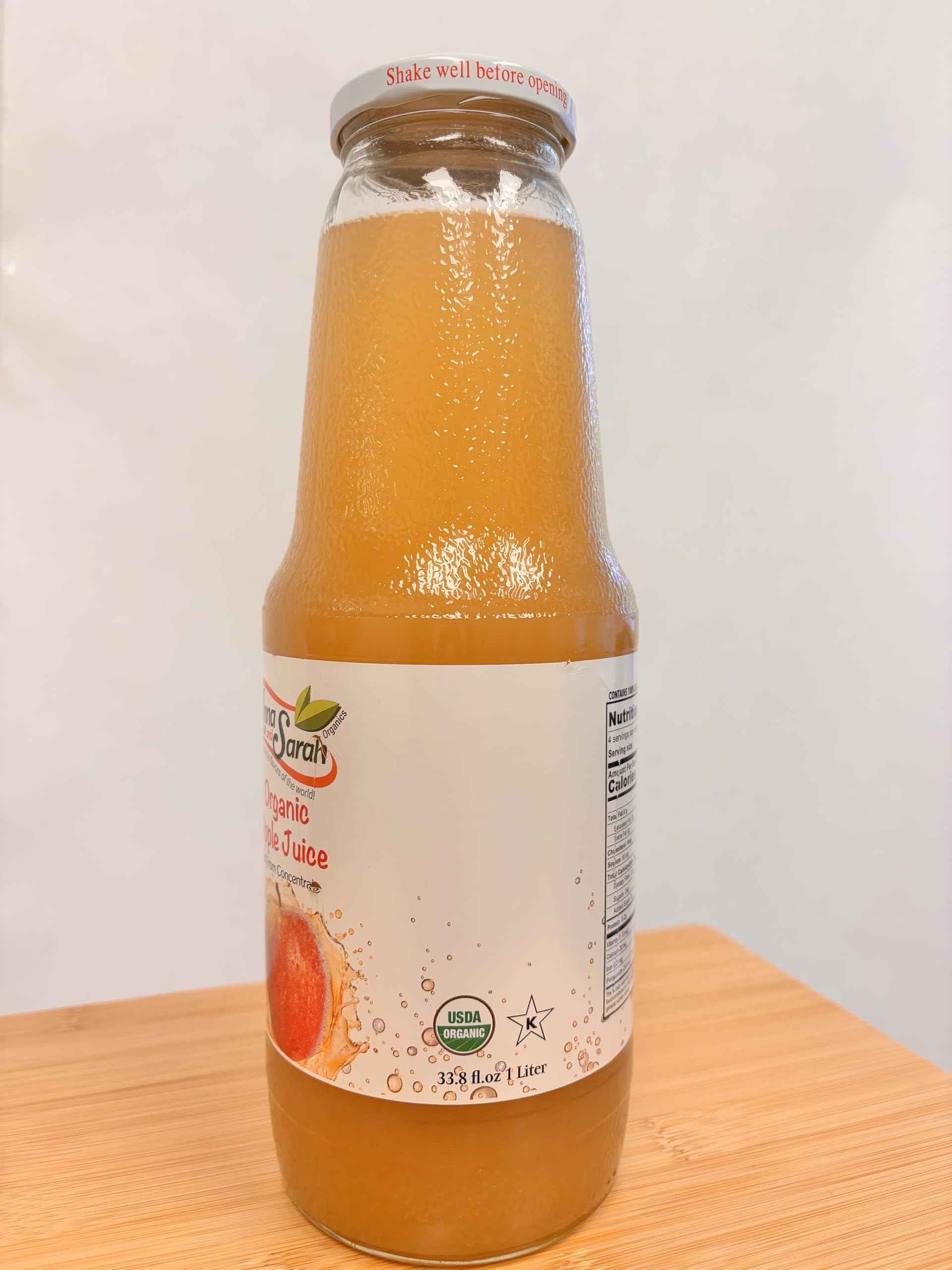 Organic Apple Juice (33.8 oz, 4 Pack) – USDA Certified & No Sugar