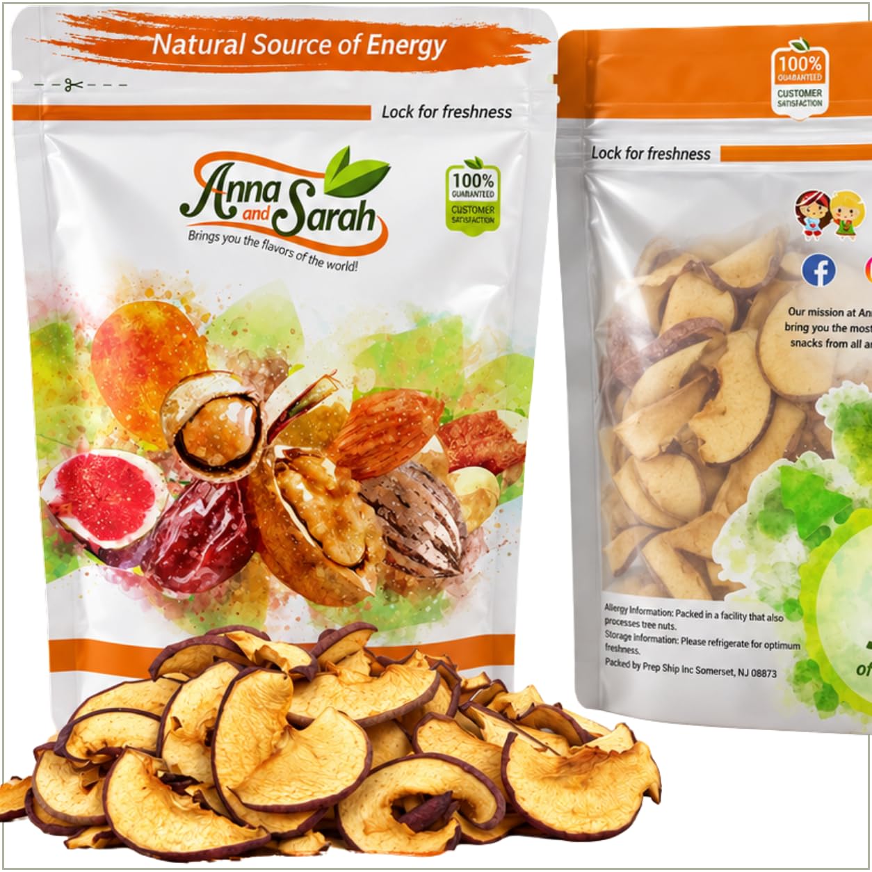 Anna and Sarah Air Dried Red Apple Slices - No Sugar Added