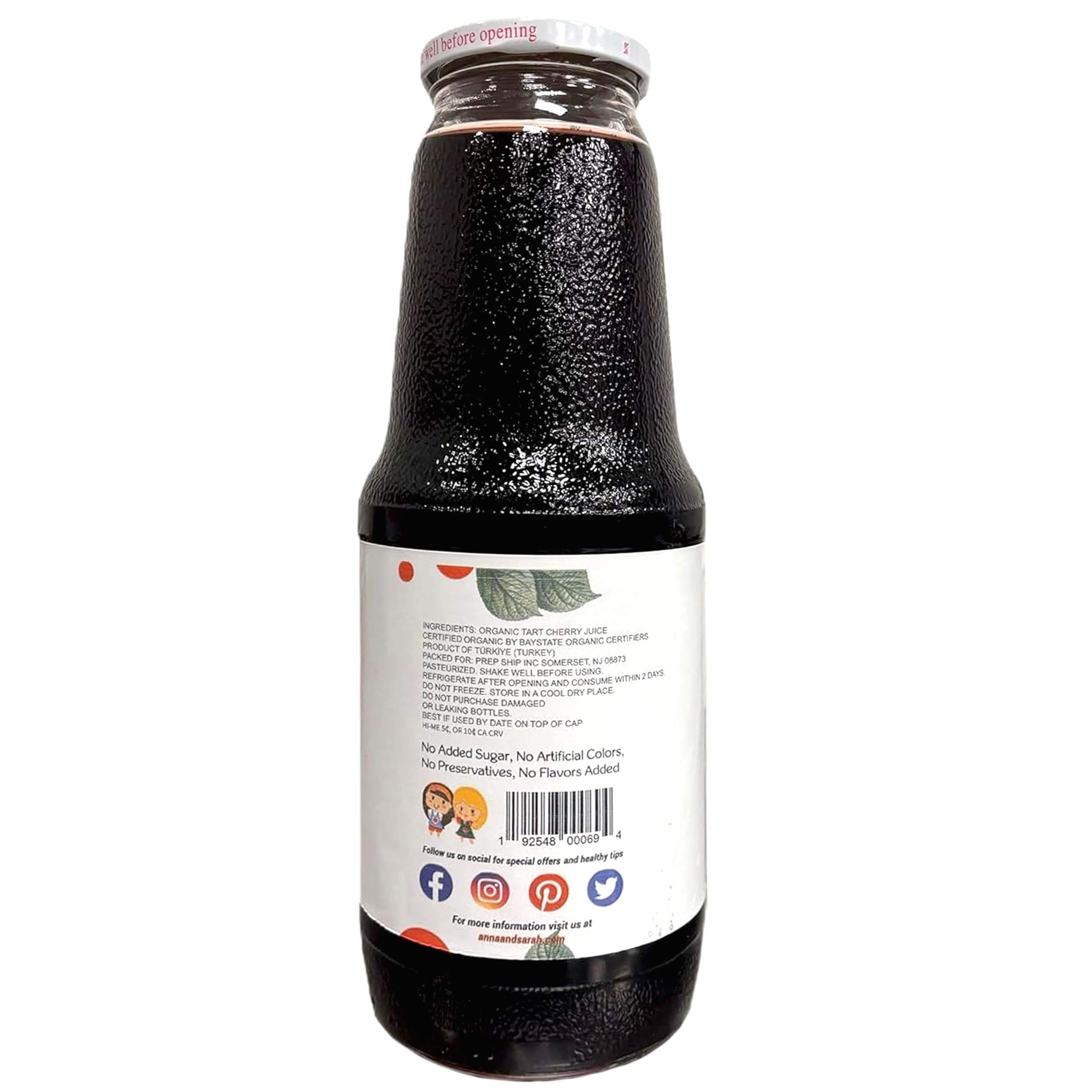 Organic Tart Cherry Juice - 33.8 oz (2 Pack) - USDA Certified