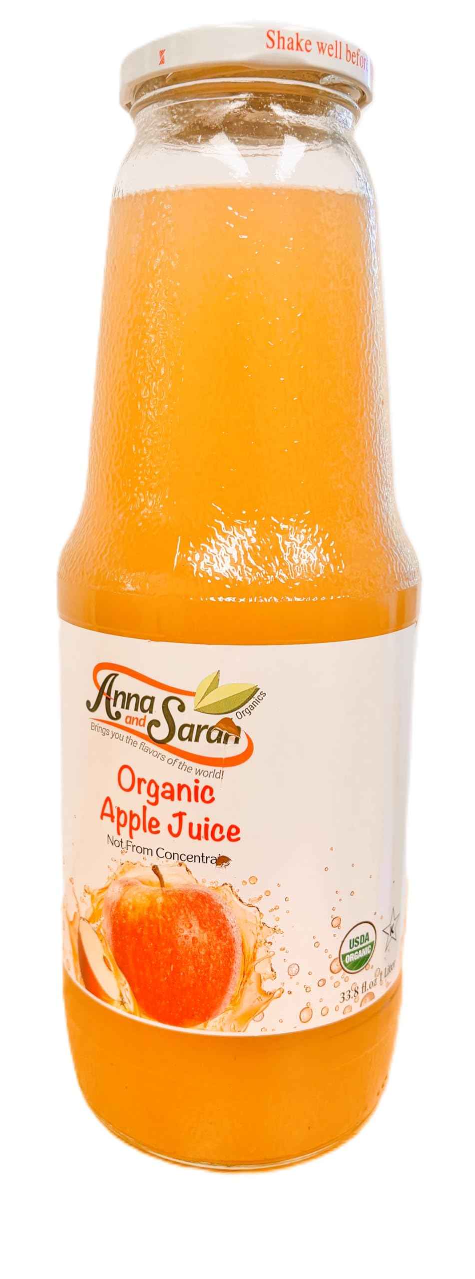 Organic Apple Juice (33.8 oz, 6 Pack) – USDA Certified & No Sugar