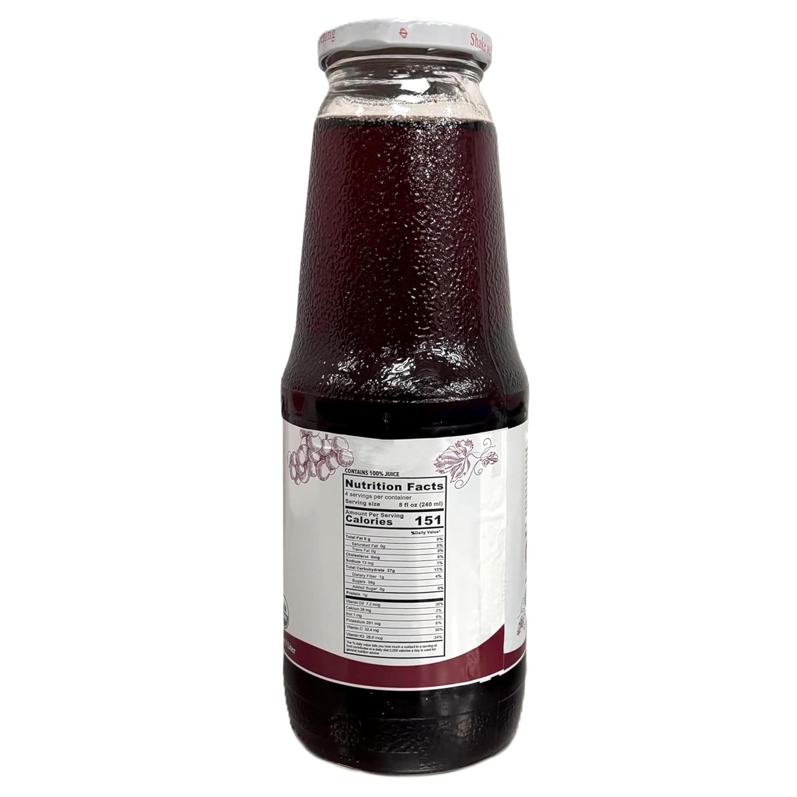 Organic Grape Juice 33.8 oz 2 Pack - USDA Certified