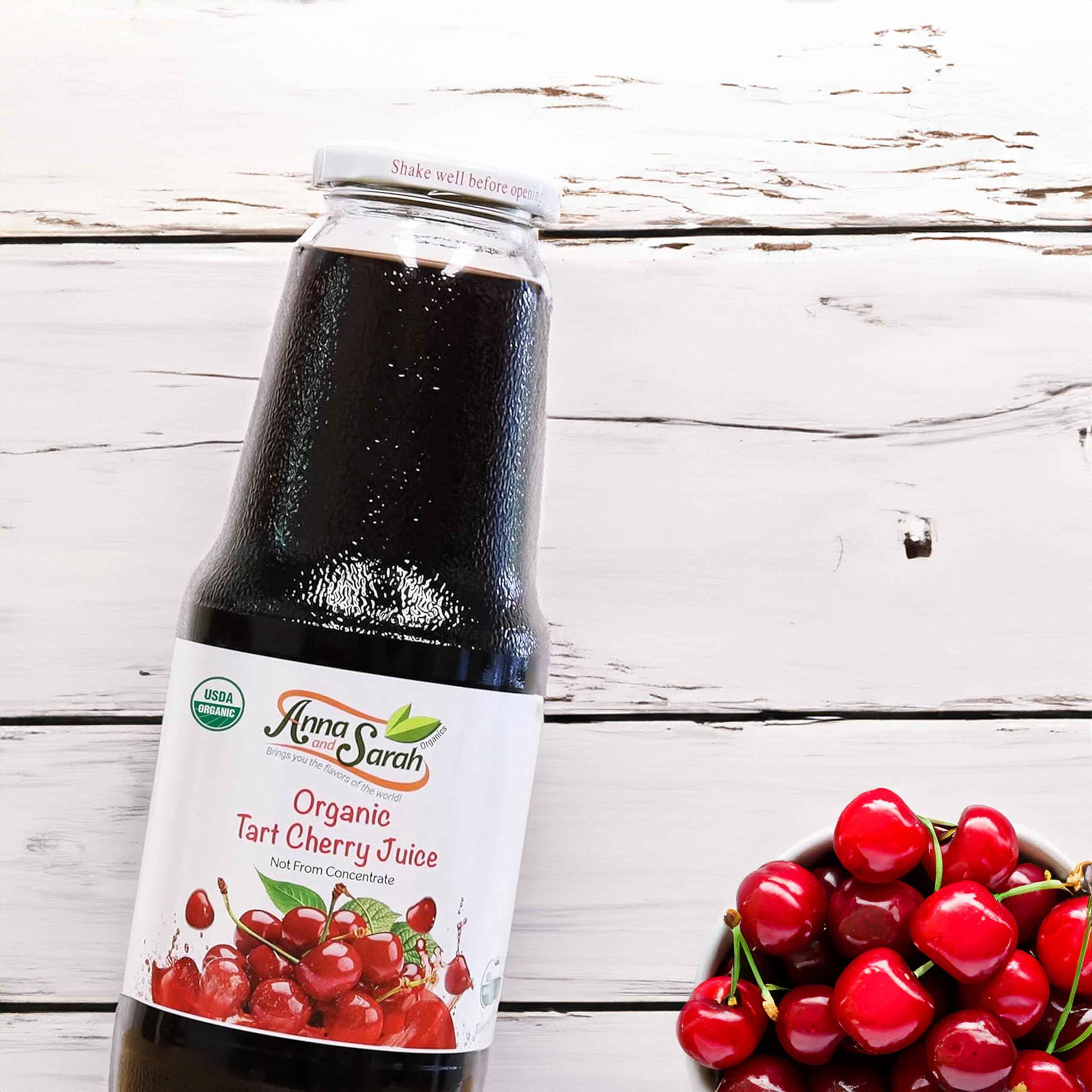 Organic Tart Cherry Juice (33.8 oz, 2 Pack) – USDA Certified & Pure Juice