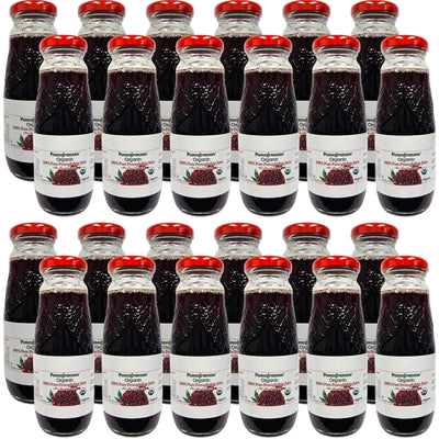 Pomegranaze Organic Pomegranate Juice 6.7 fl oz Glass Bottle 24 Pack - 100% Pure Juice, No Sugar Added, No Artificial Colors or Preservatives, Gluten Free, Kosher, Convenient Single Serve Bottles