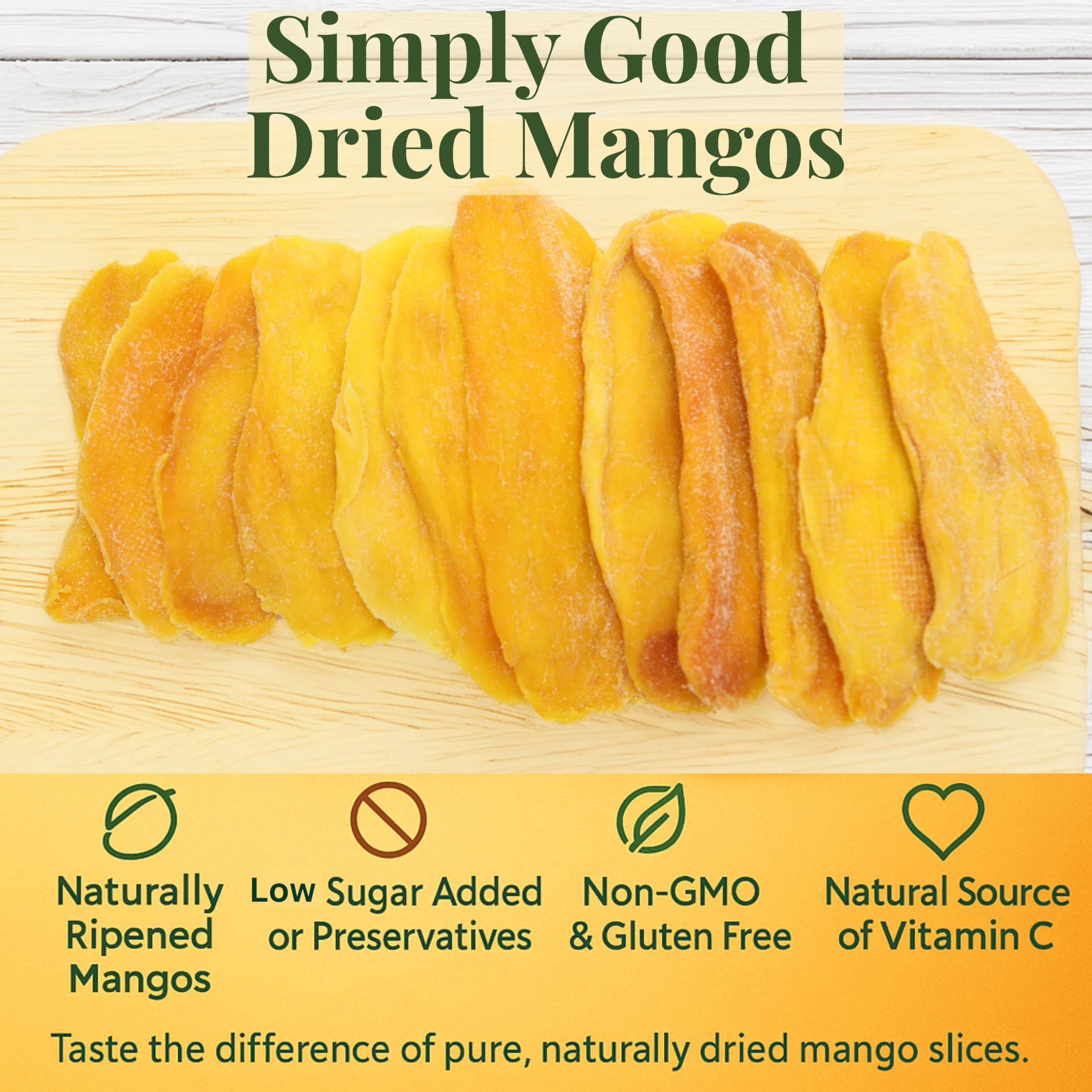 Anna and Sarah Extra Low Sugar Added Dried Mango Slices 44 Lbs - Delicious Texture Soft & Juicy - Naturally Ripened Fruits - Gluten Free - Non GMO - Kosher - Natural Source of Vitamin C