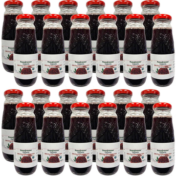100% Organic Pomegranate Juice, 6.7 Oz Glass Bottle (24 Pack) No Sugar, No Artificial Colors, No Preservatives, No Flavors Added, Gluten Free and Kosher
