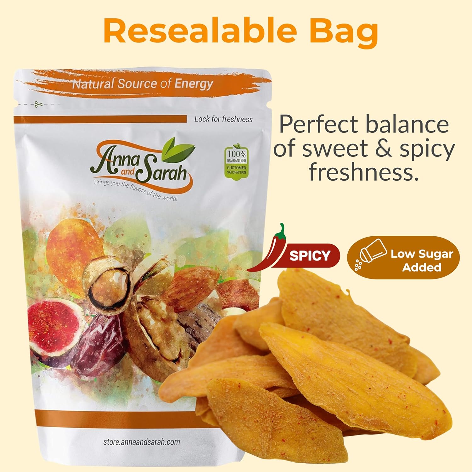 Anna and Sarah Low Sugar Added Spicy Dried Mango Slices
