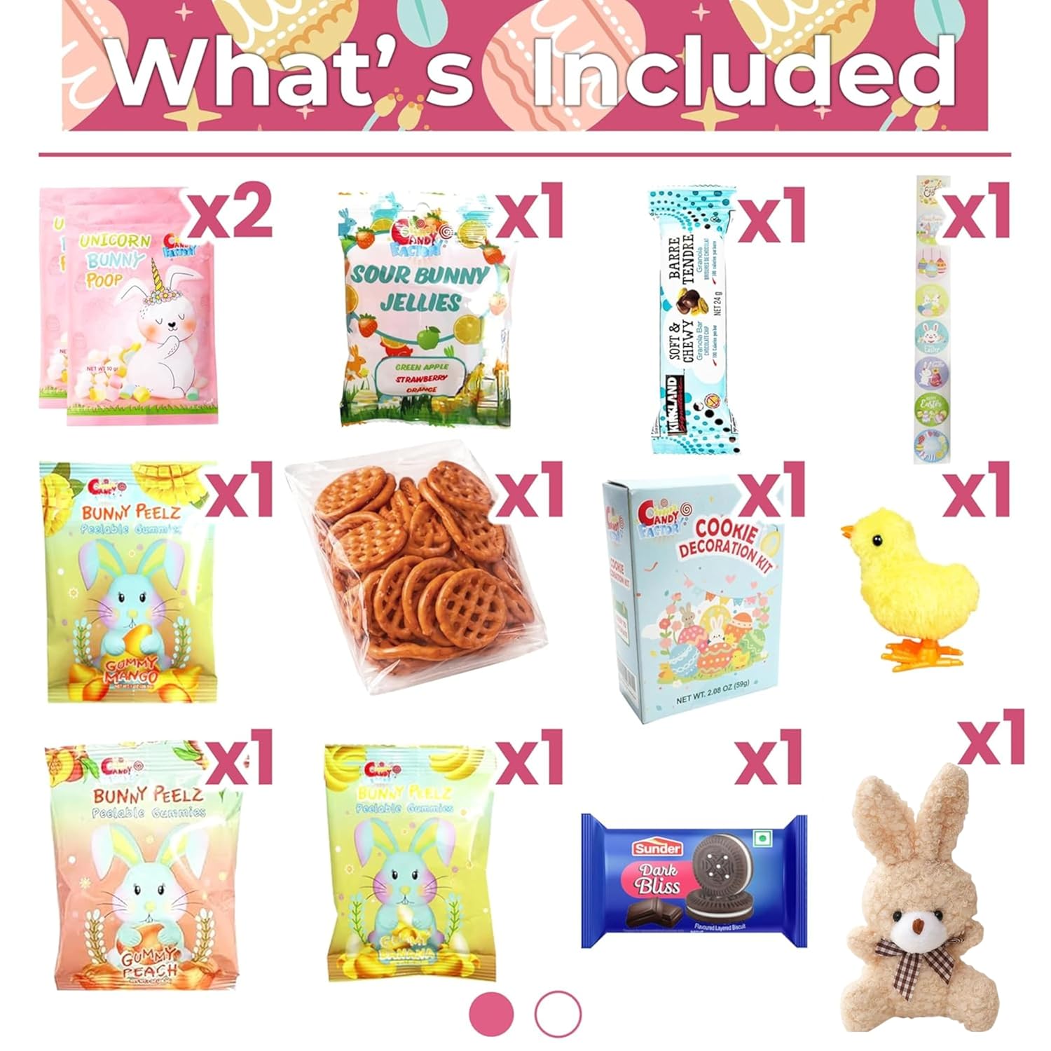 Easter Care Package Blue Box (52 Pieces) Filled with Candy, Chocolates, Snacks, Cookies, and More - Easter Gifts for Family, Friends, and College