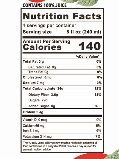 Organic Tart Cherry Juice (33.8 oz, 4 Pack) – USDA Certified & Pure Juice