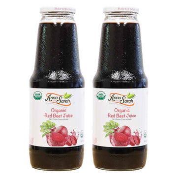 Organic Red Beet Juice 33.8 oz (2 Pack) - USDA Certified