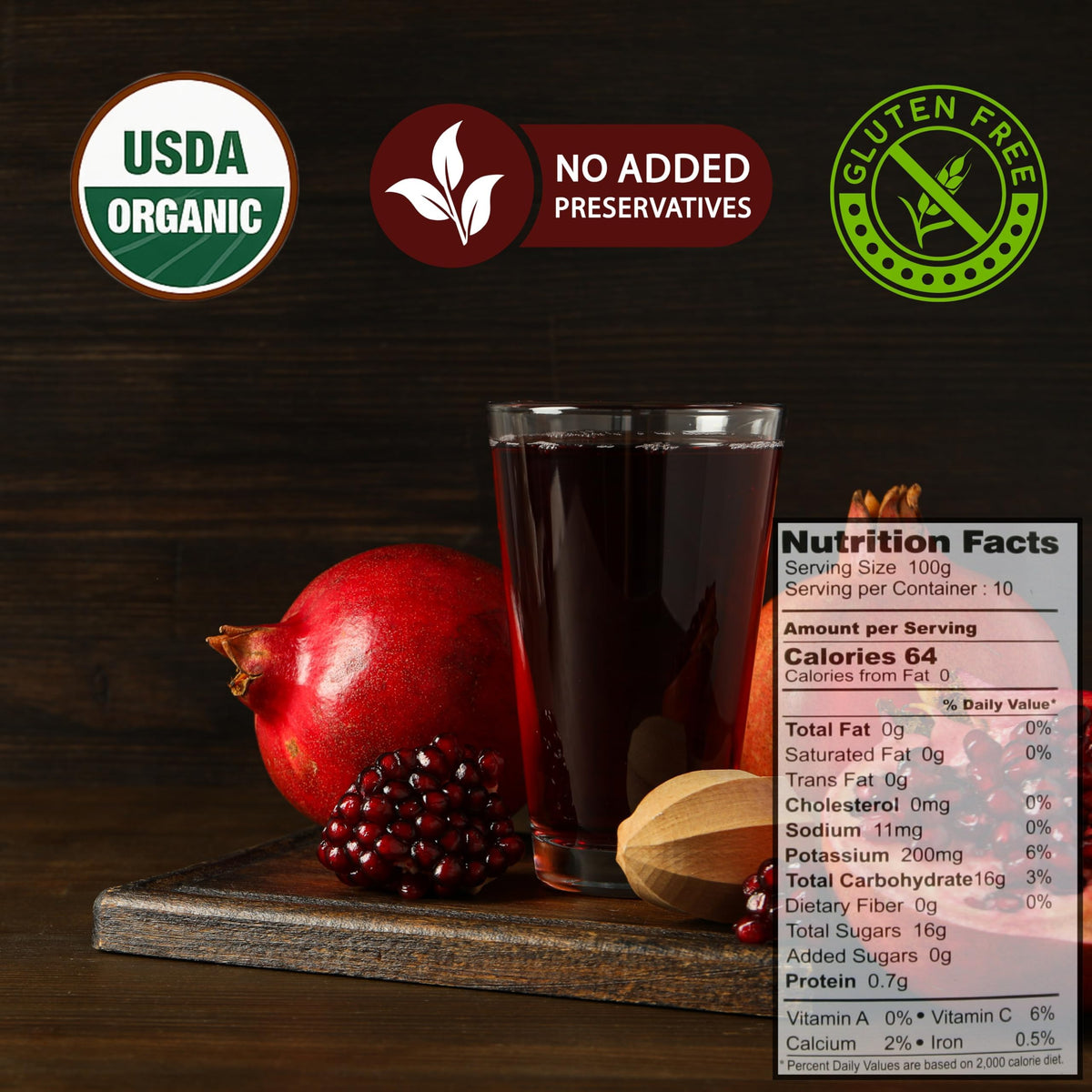 100% Organic Pomegranate Juice 24 Pack - 6.7oz Glass Bottles – view 4