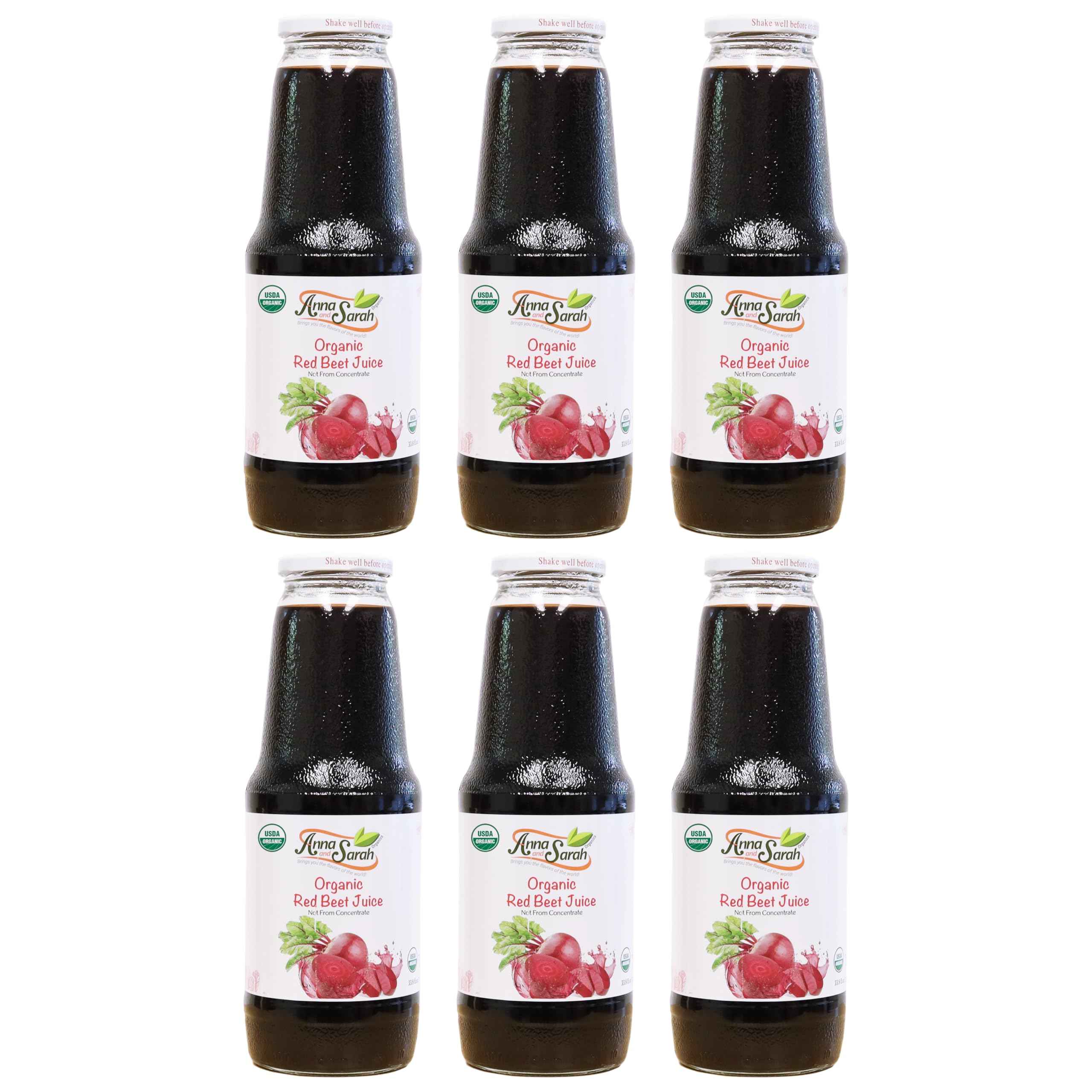 Organic Red Beet Juice 33.8 oz, 6 Pack - USDA Certified