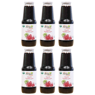 Organic Red Beet Juice 33.8 oz, 6 Pack - USDA Certified