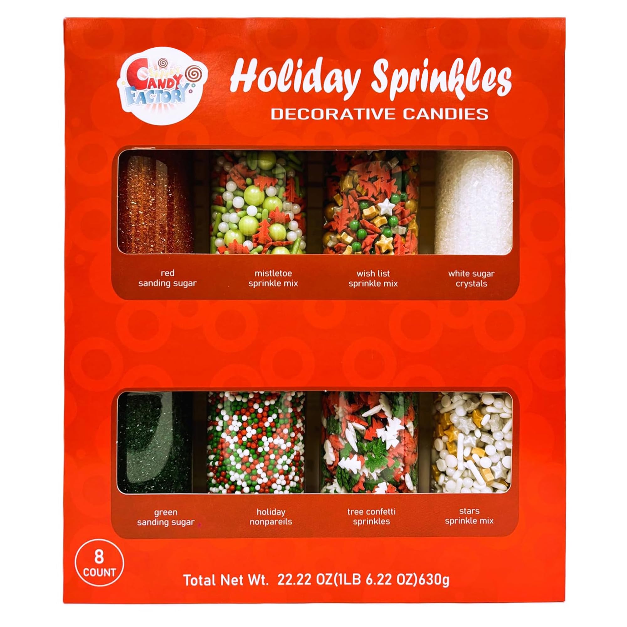 Sarah's Candy Factory Holiday Cake Sprinkles Set - 8 Varieties
