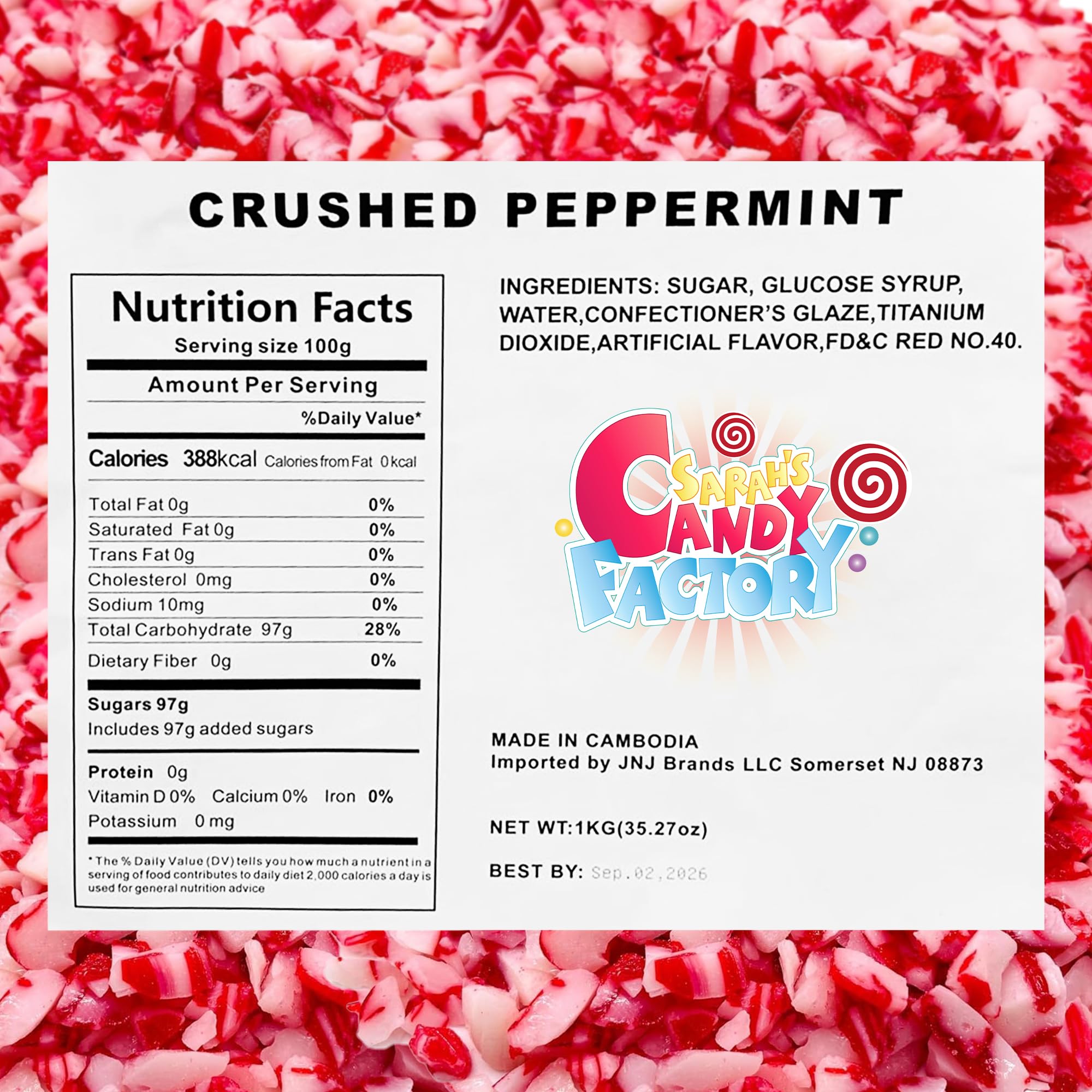 Sarah's Candy Factory Sarah's Candy Factory 2.2 Lbs Crushed Peppermint Candy (2 Pack)