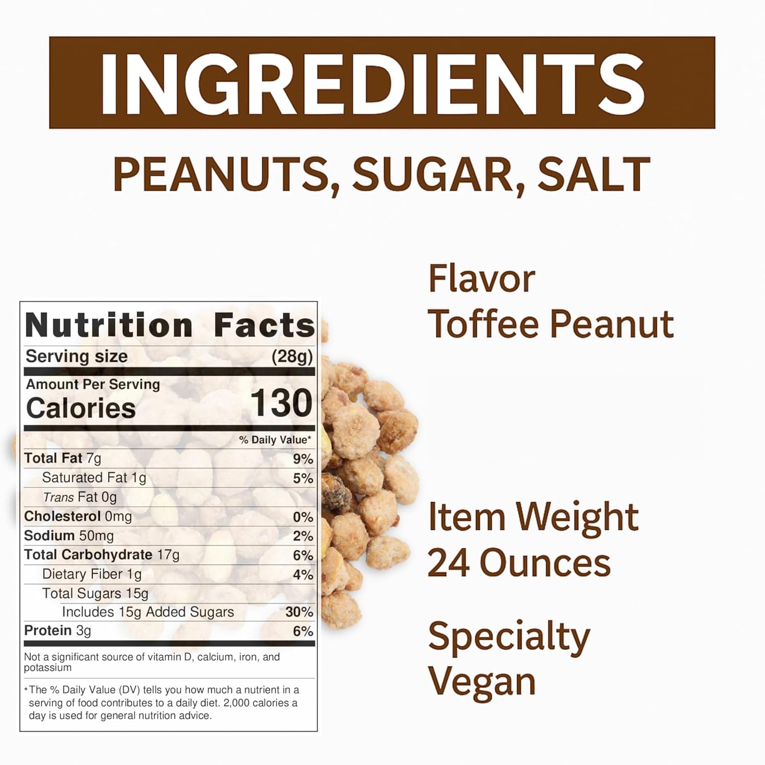 Anna and Sarah Toffee Peanuts - 24 Oz Resealable Bag