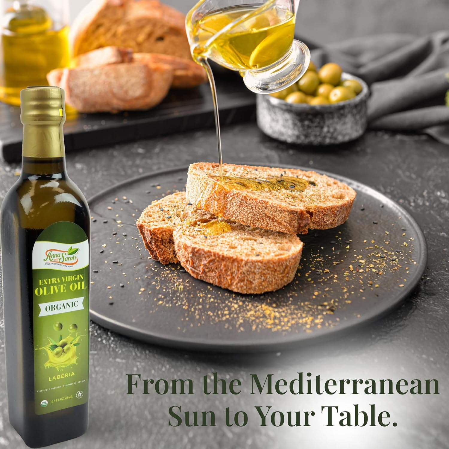 Anna and Sarah USDA Organic Extra Virgin Olive Oil - Cold Pressed