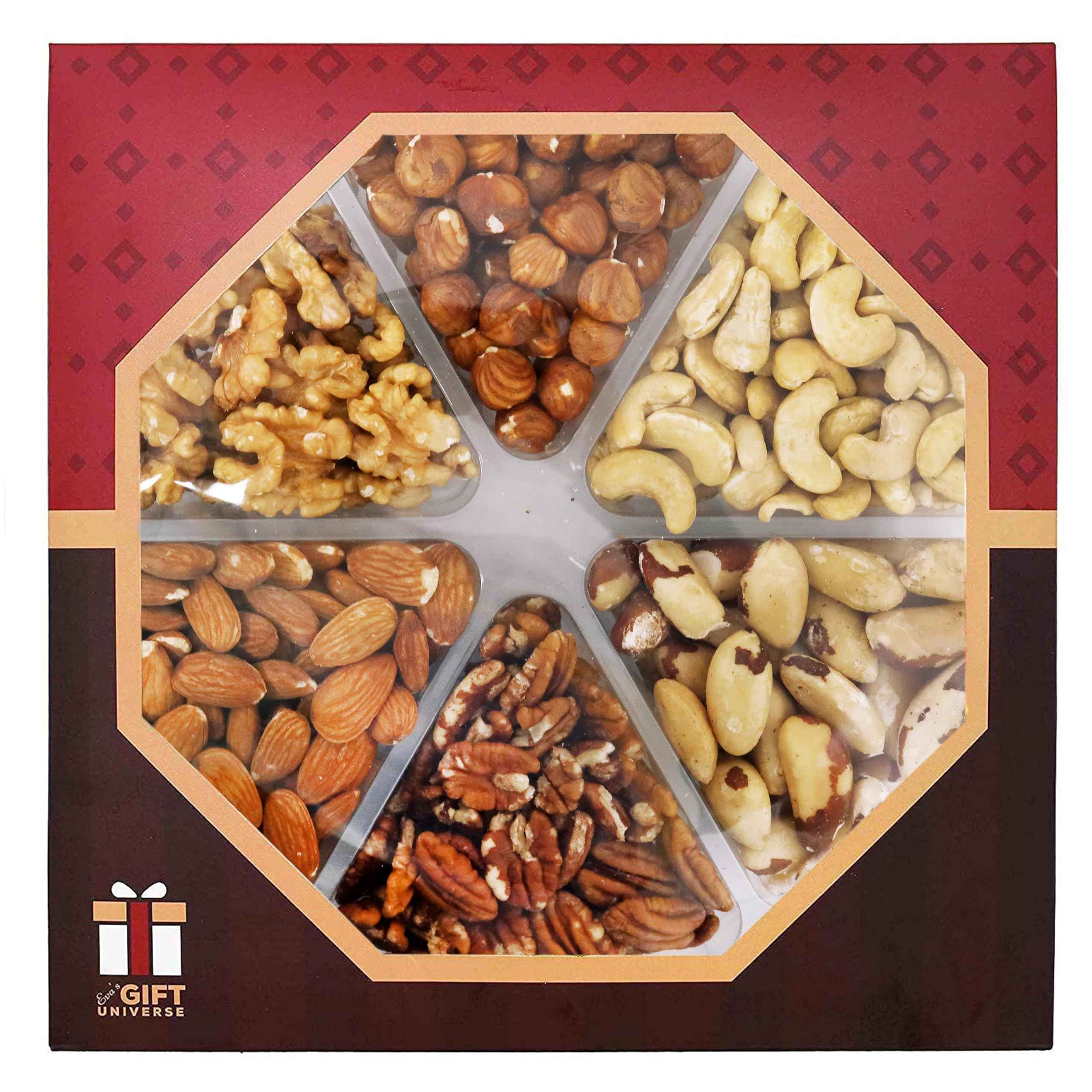 Anna and Sarah Freshly All RAW 6 Variety NUTS in Tray- 24 Oz Healthy Protein Food, All Natural, Vegan, Kosher NON GMO Pecan-Oregon-Almond-Mix-Macadamia-California Pistachios For Party, Birthday ,Gift for Men Women Family